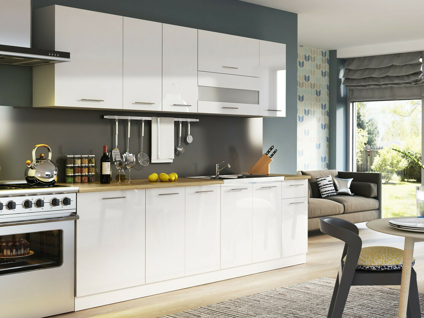 Modulvægskab Tiffa White 124