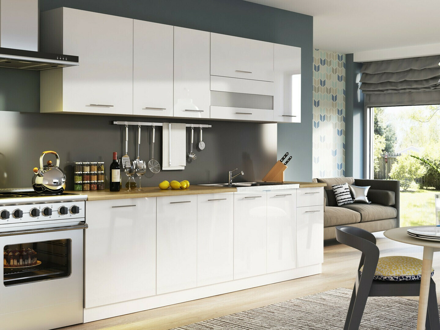 Modulvægskab Tiffa White 125