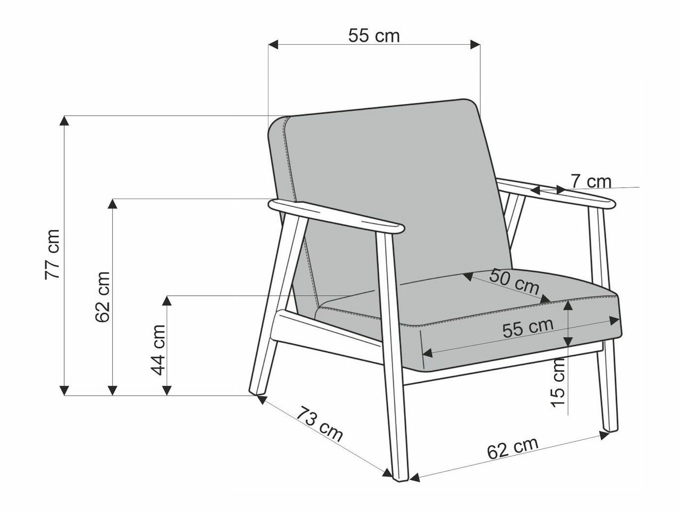 Lænestol Houston 2116 (Beige + Valnød)