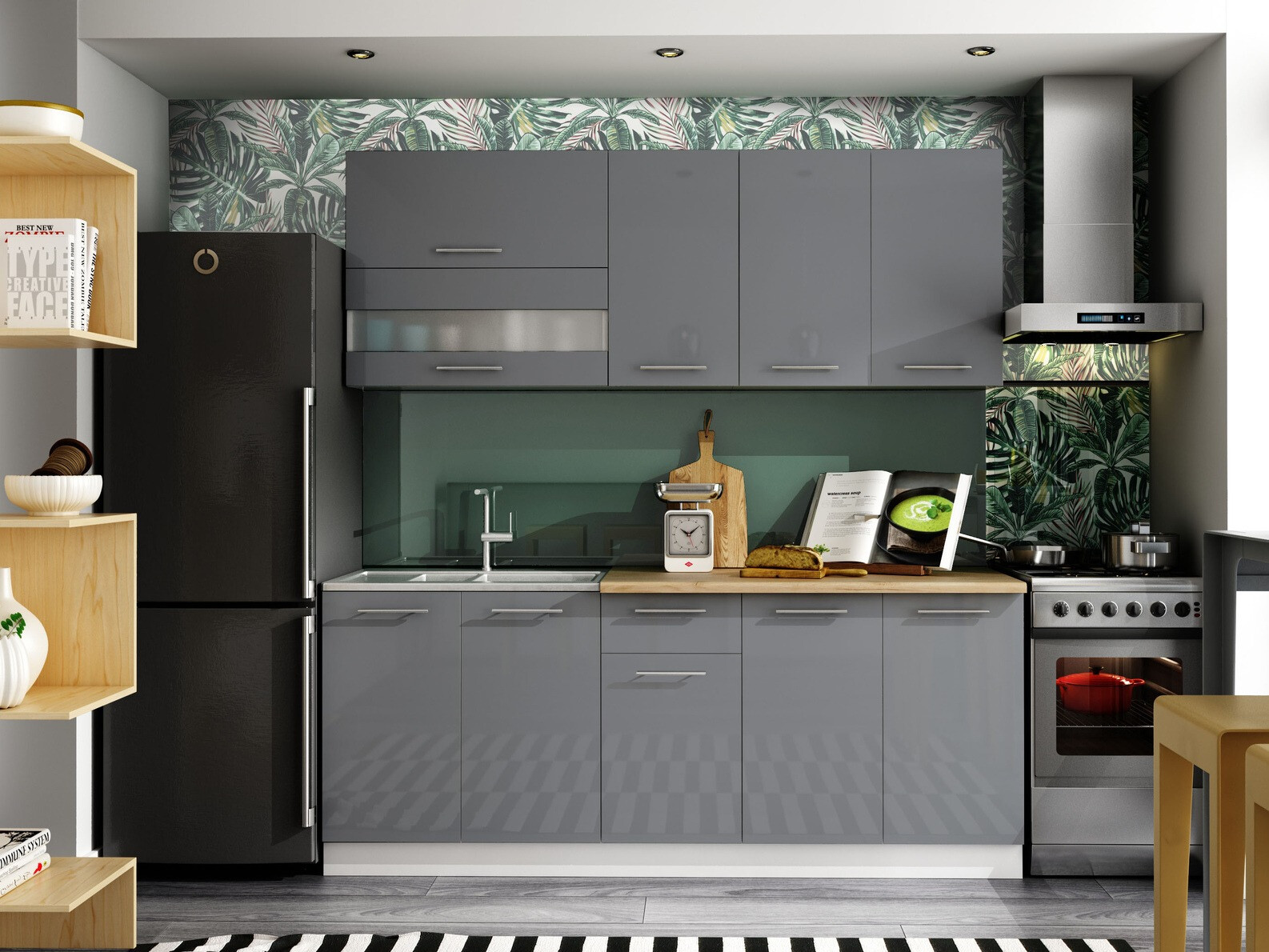 Modulvægskab Tiffa Grey 118