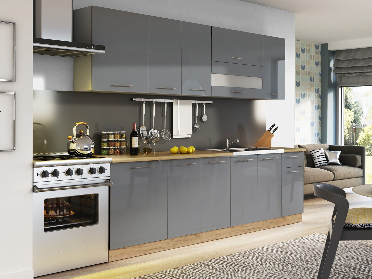 Modulopvaskeskab med låger Tiffa Grey 121