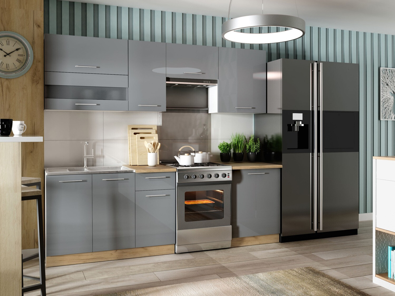 Modulskab med låger Tiffa Grey 137