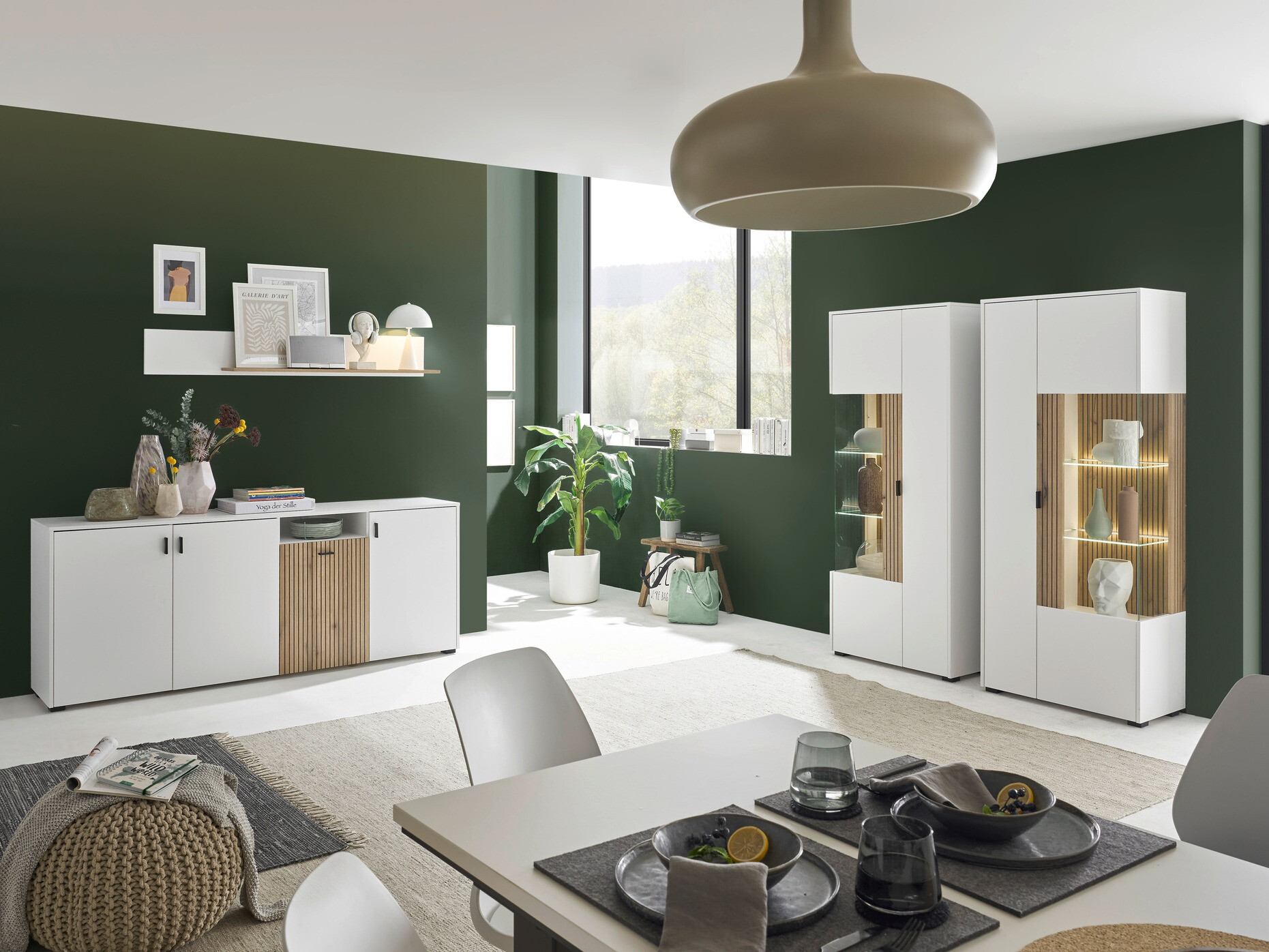 Reol Belmelu 103 (Hvid + Egetræ)