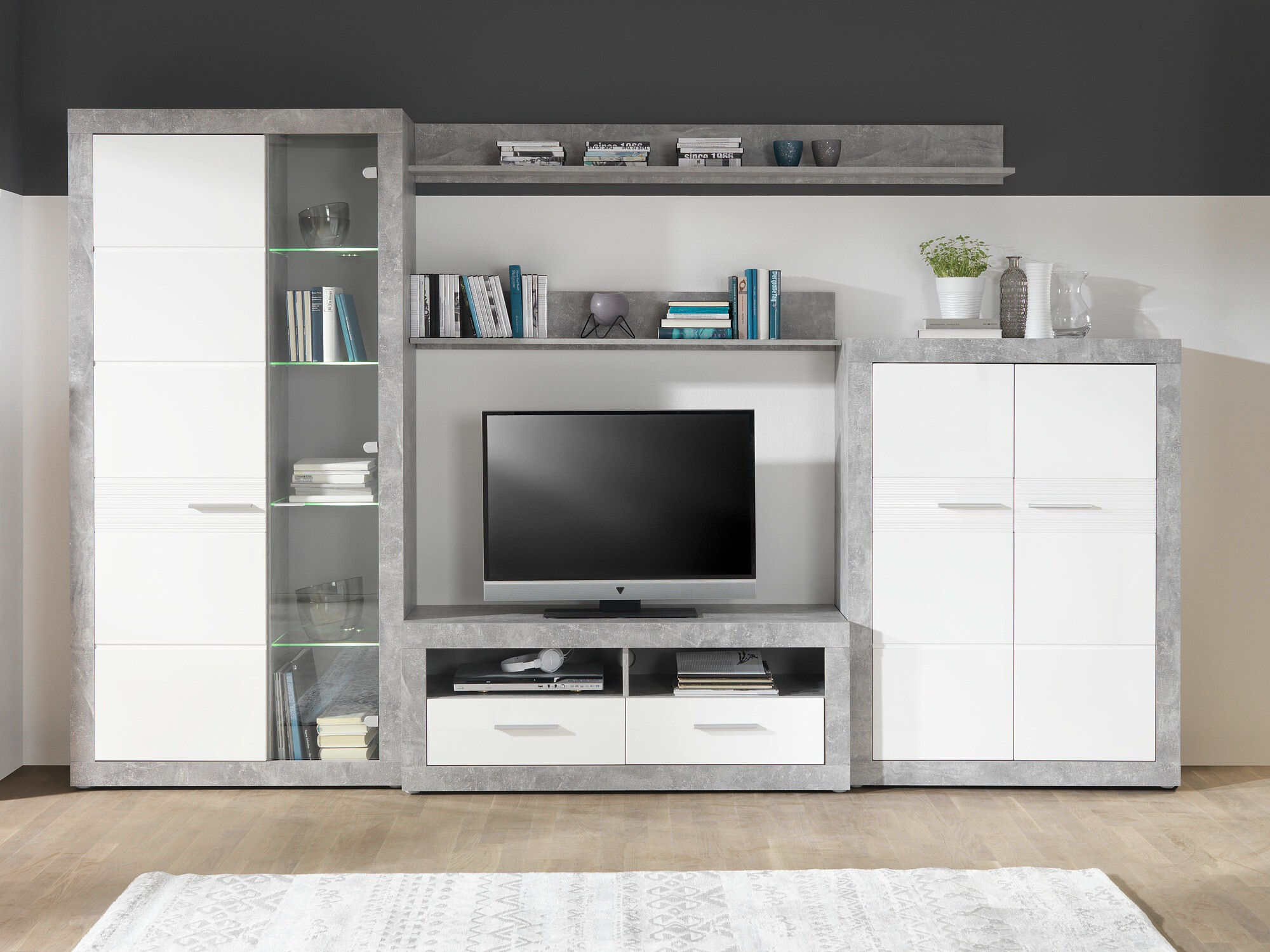 TV-bord Romfera 102 (Hvid + Grå)