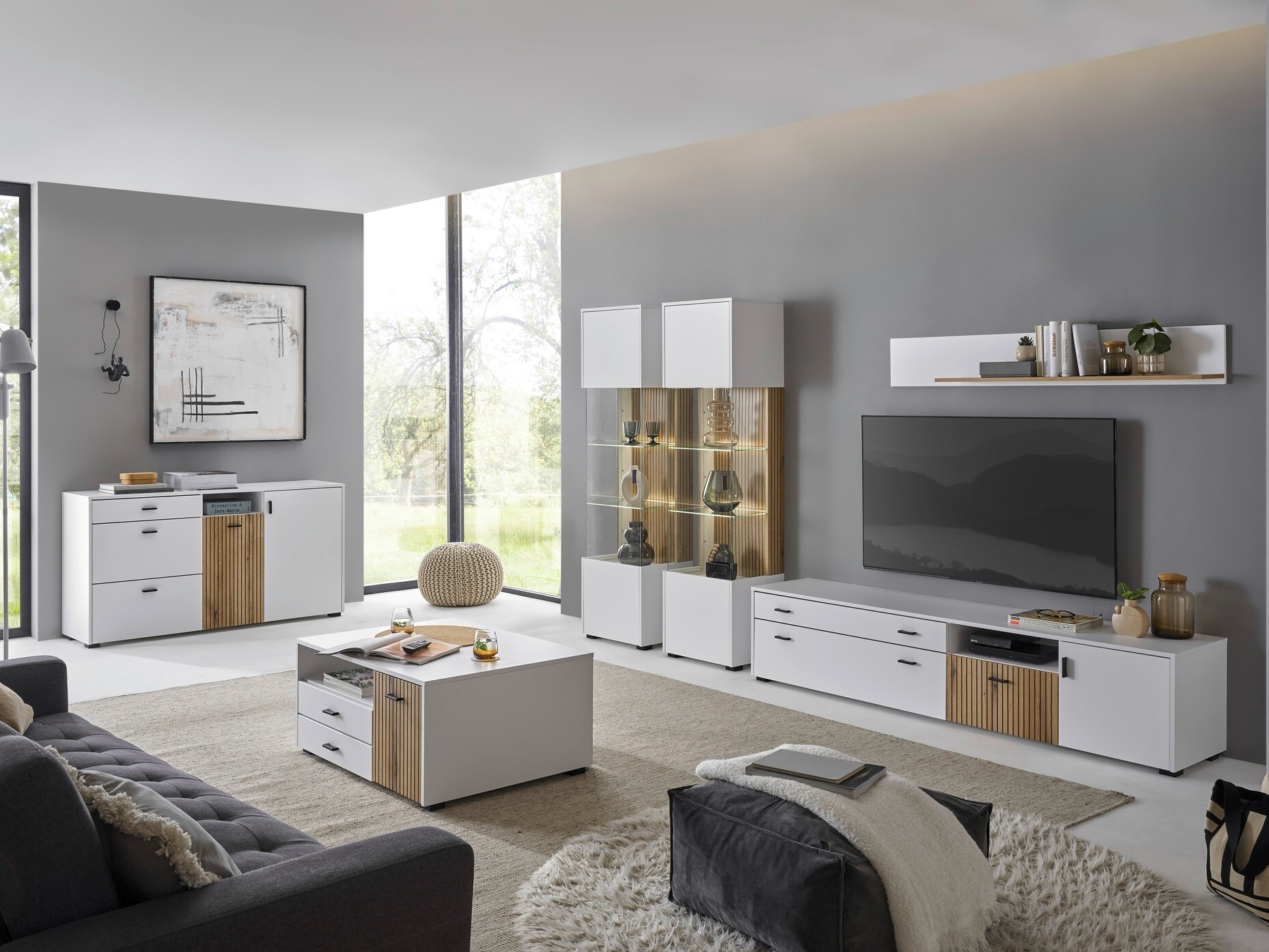 Kommode Belmelu 107 (Hvid + Egetræ)