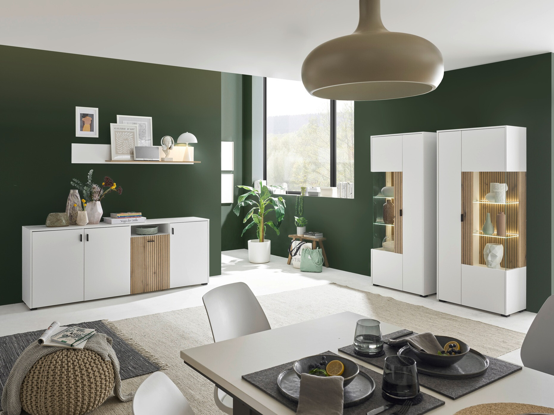 Skænk Belmelu 108 (Hvid + Egetræ)