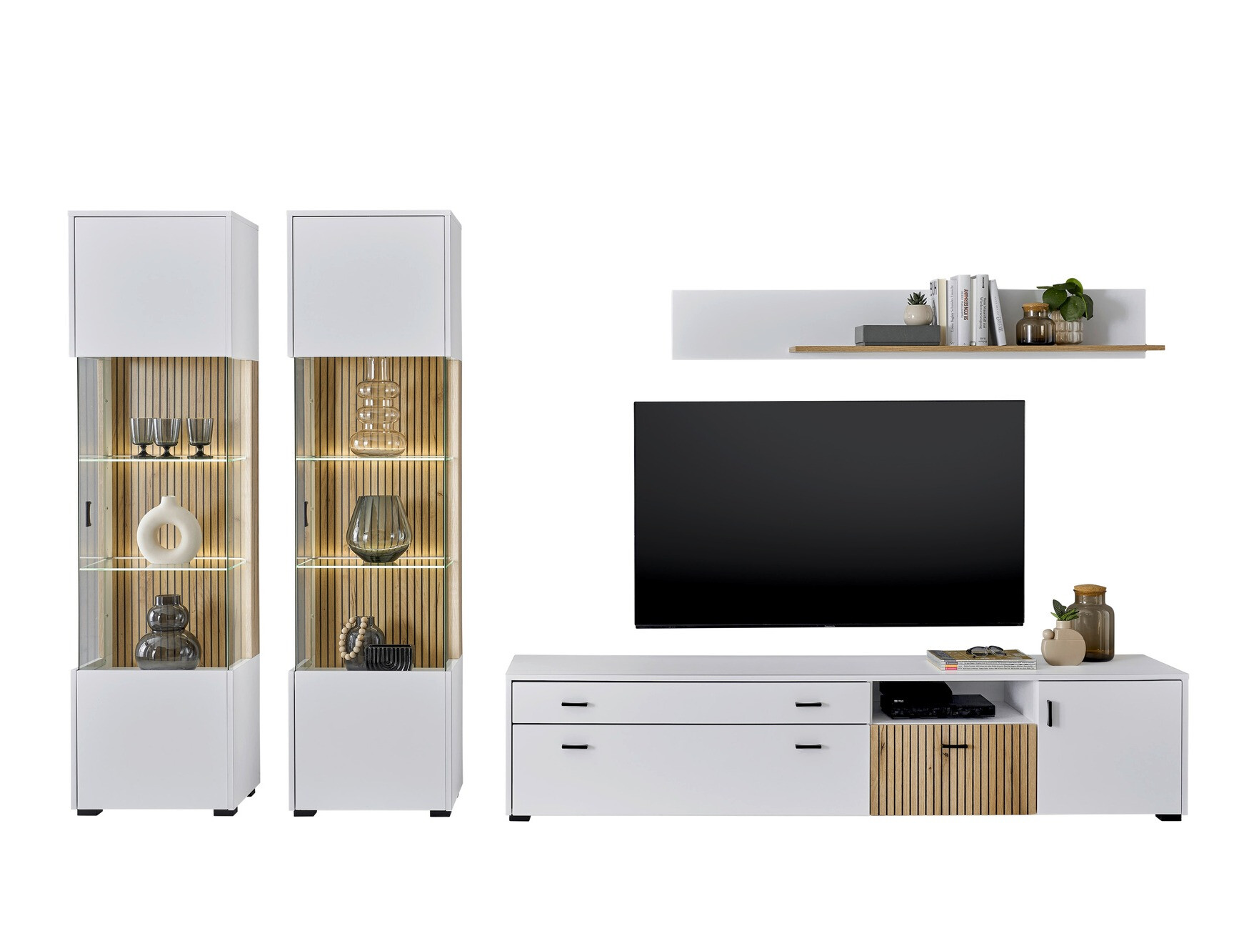 Stuemøbelsæt Belmelu 117 (Hvid + Egetræ)