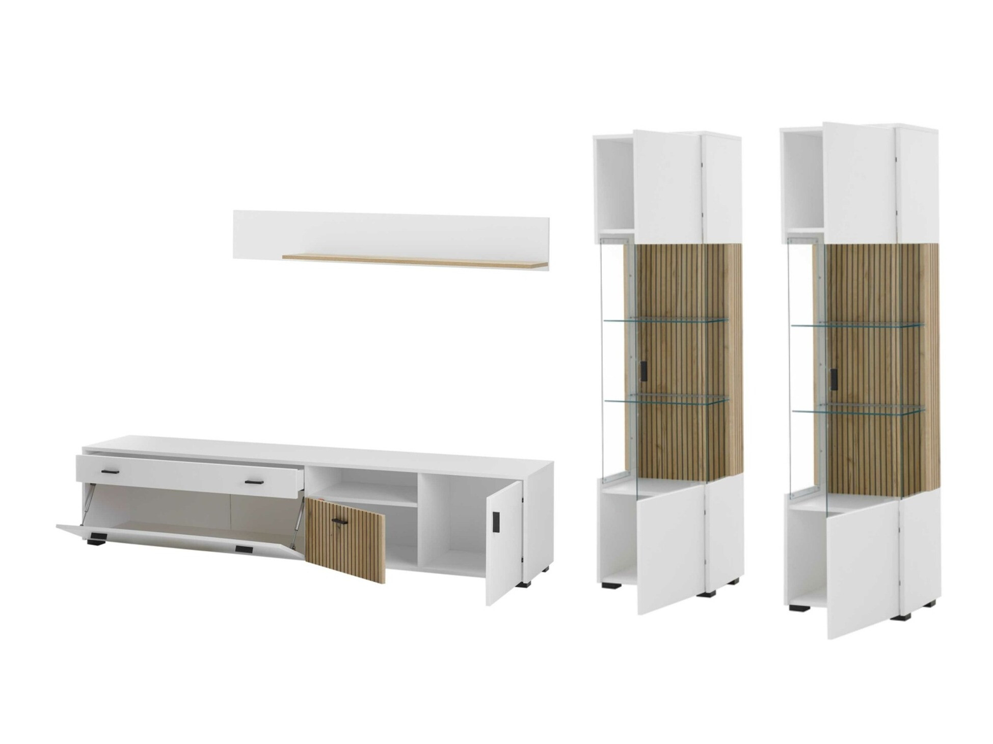 Stuemøbelsæt Belmelu 117 (Hvid + Egetræ)