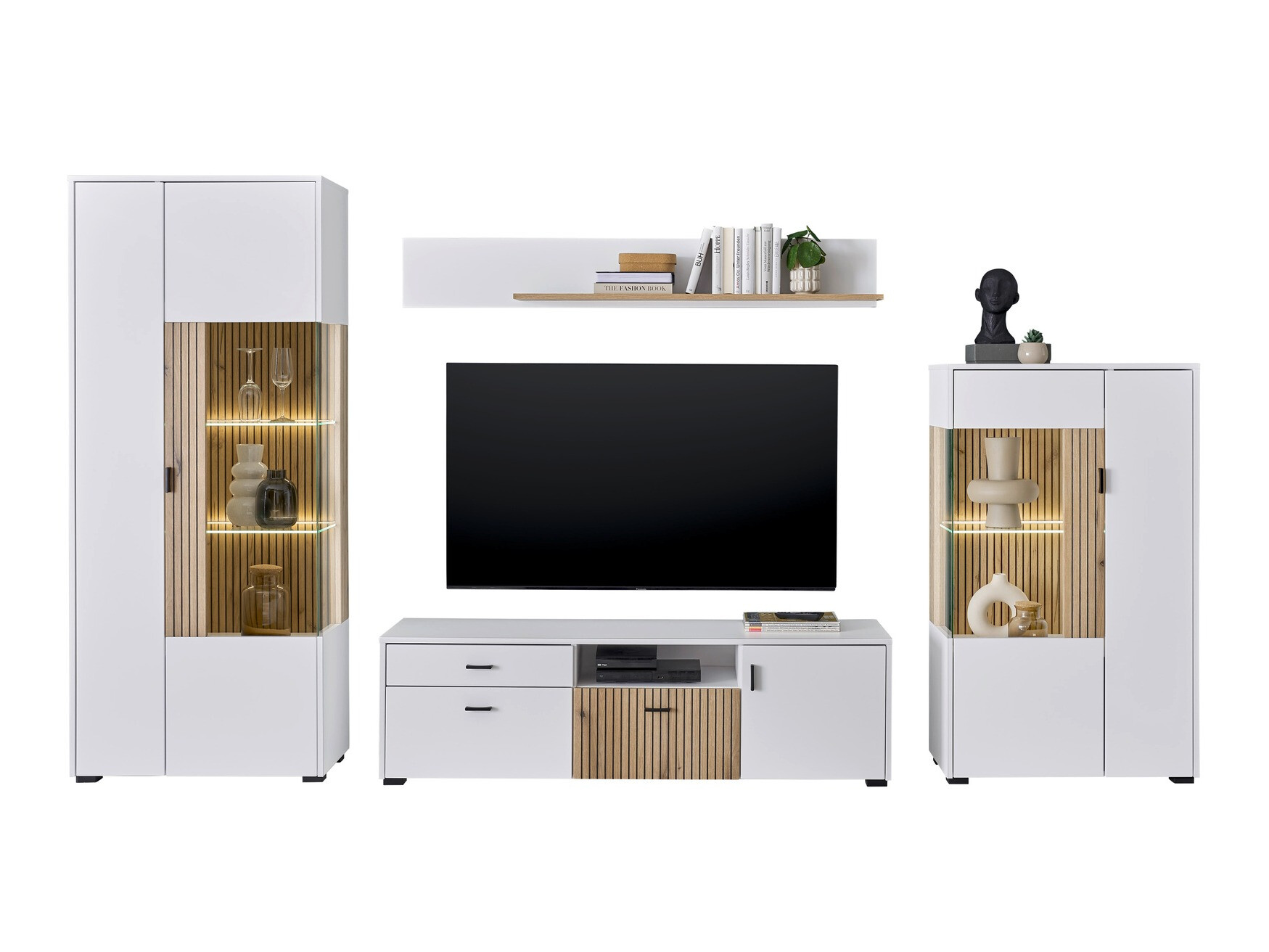 Stuemøbelsæt Belmelu 118 (Hvid + Egetræ)