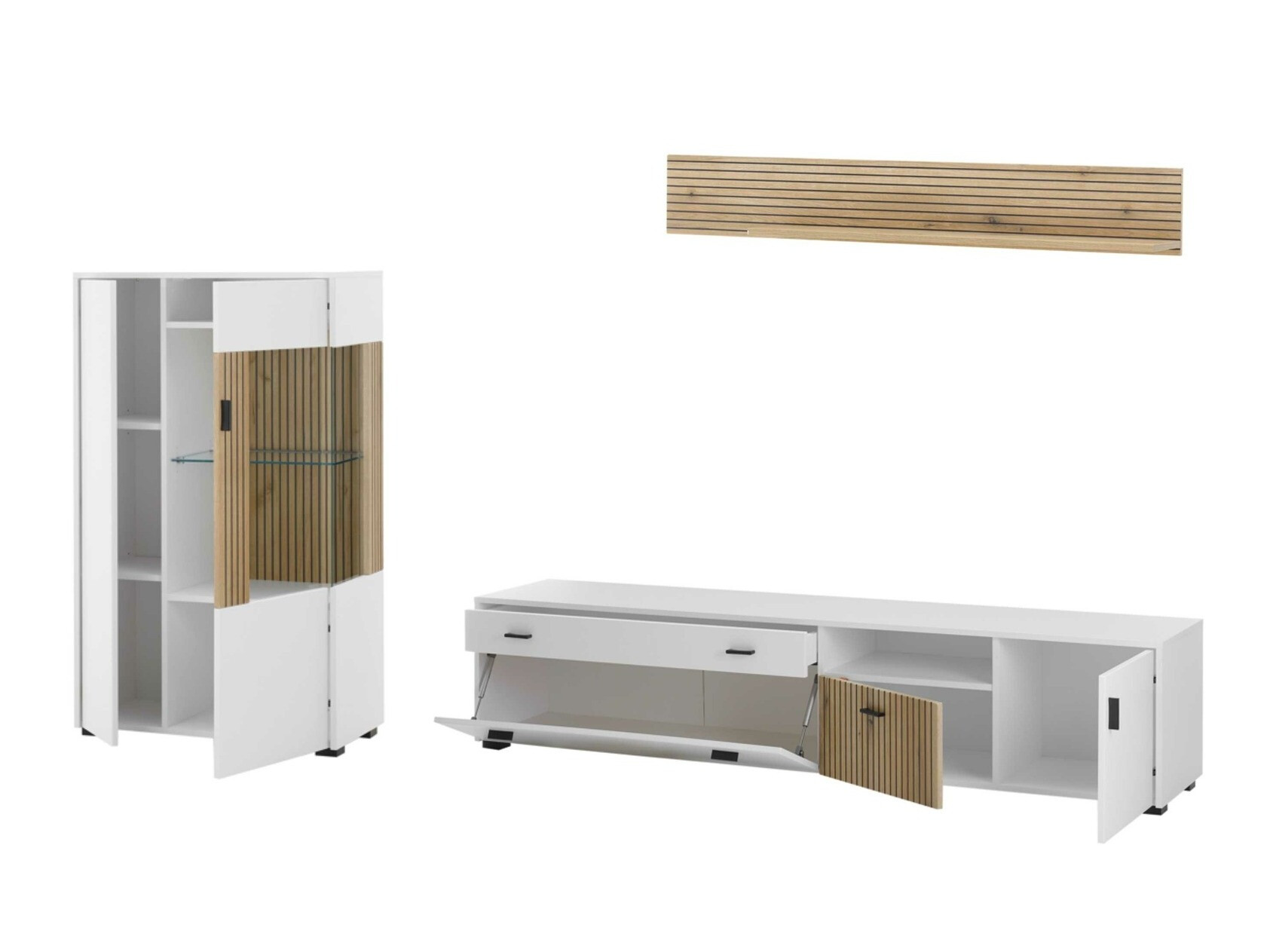 Stuemøbelsæt Belmelu 119 (Hvid + Egetræ)