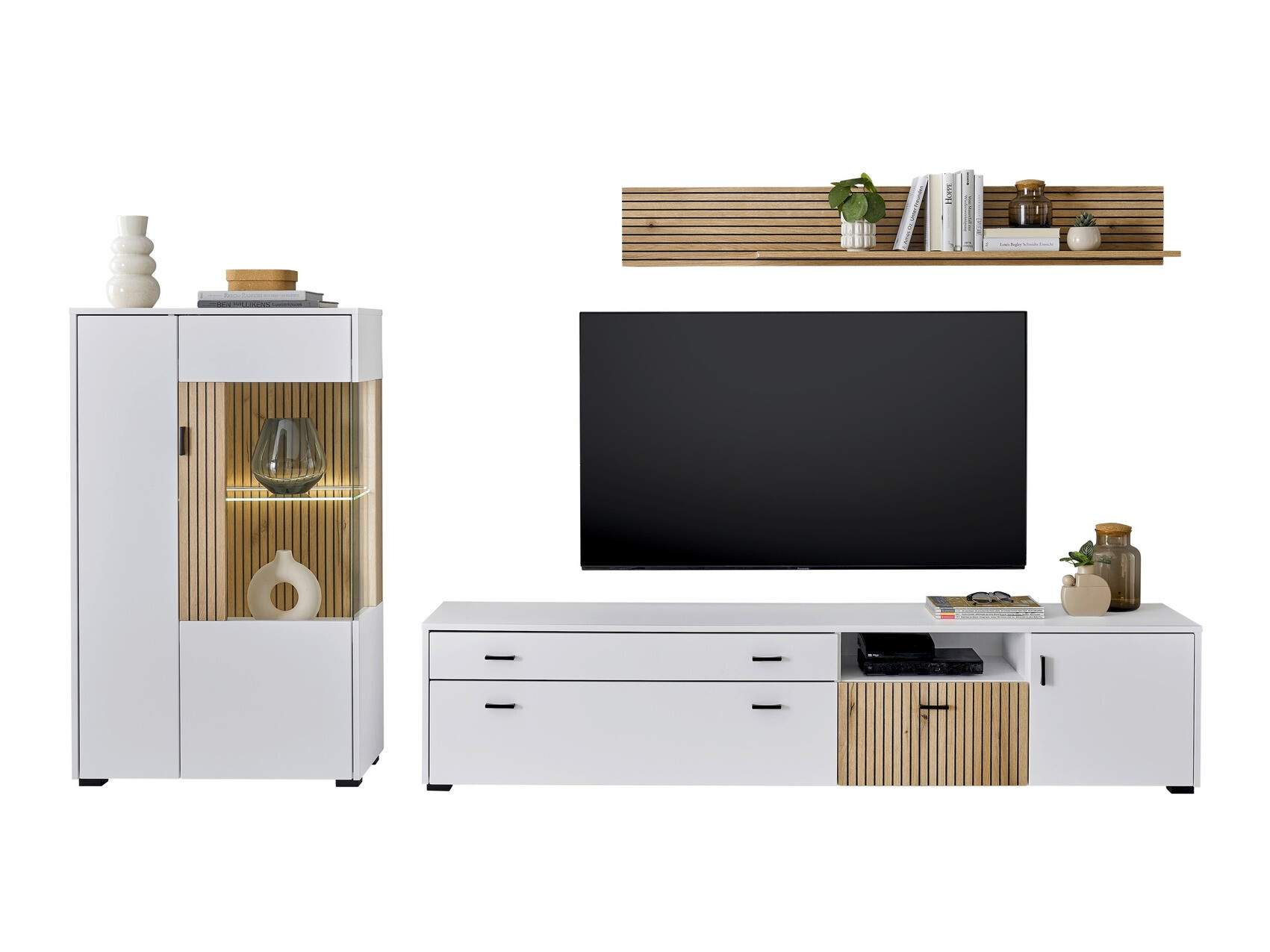 Stuemøbelsæt Belmelu 119 (Hvid + Egetræ)