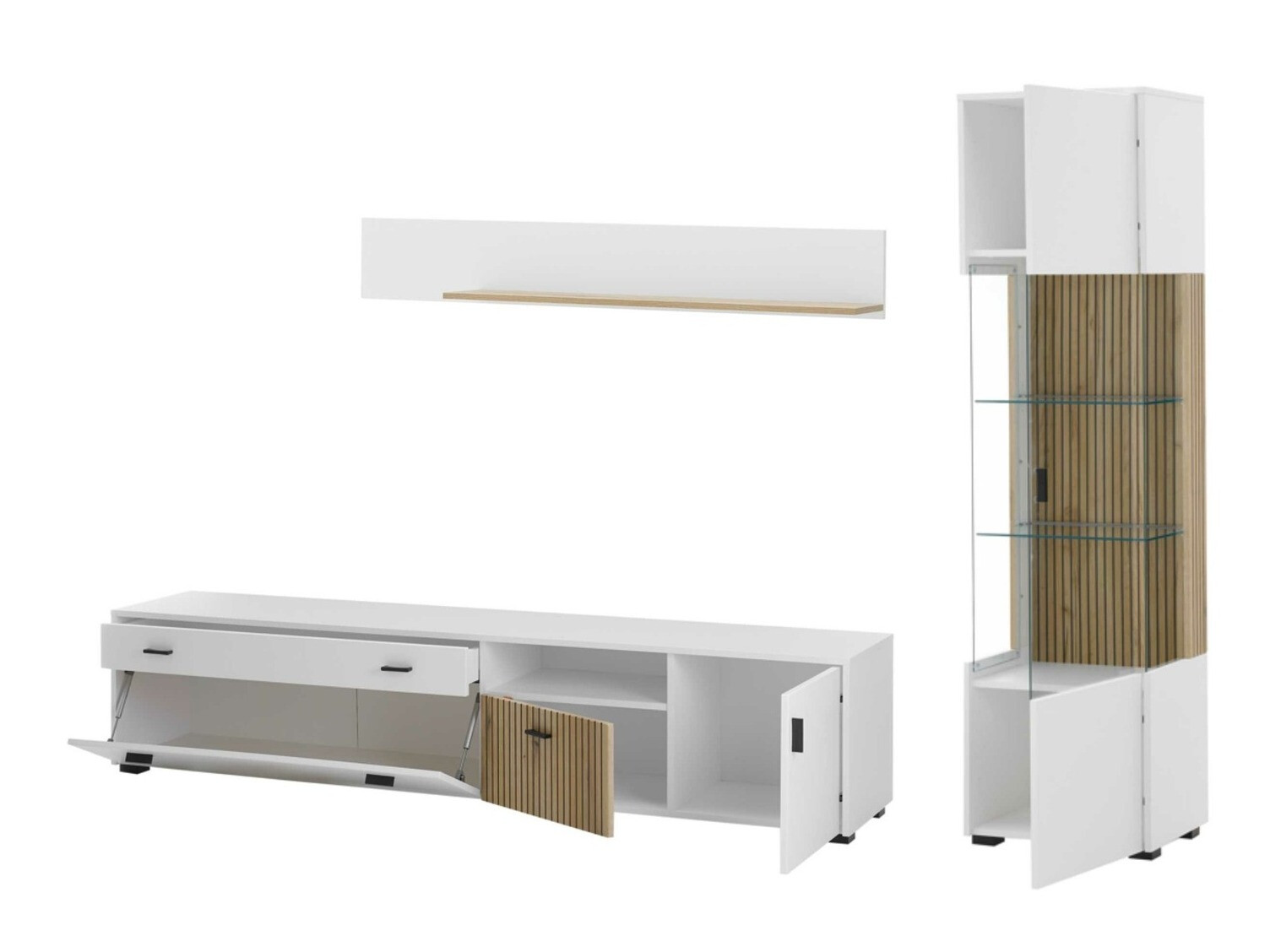 Stuemøbelsæt Belmelu 121 (Hvid + Egetræ)