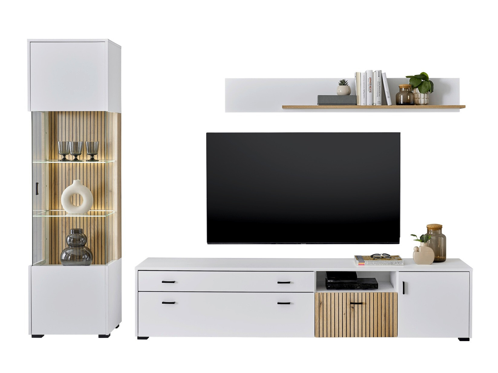 Stuemøbelsæt Belmelu 121 (Hvid + Egetræ)