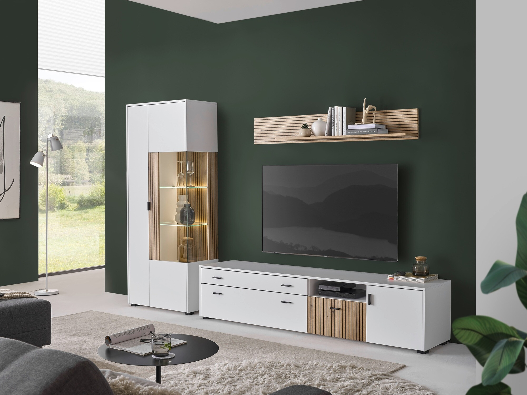 Stuemøbelsæt Belmelu 123 (Hvid + Egetræ)