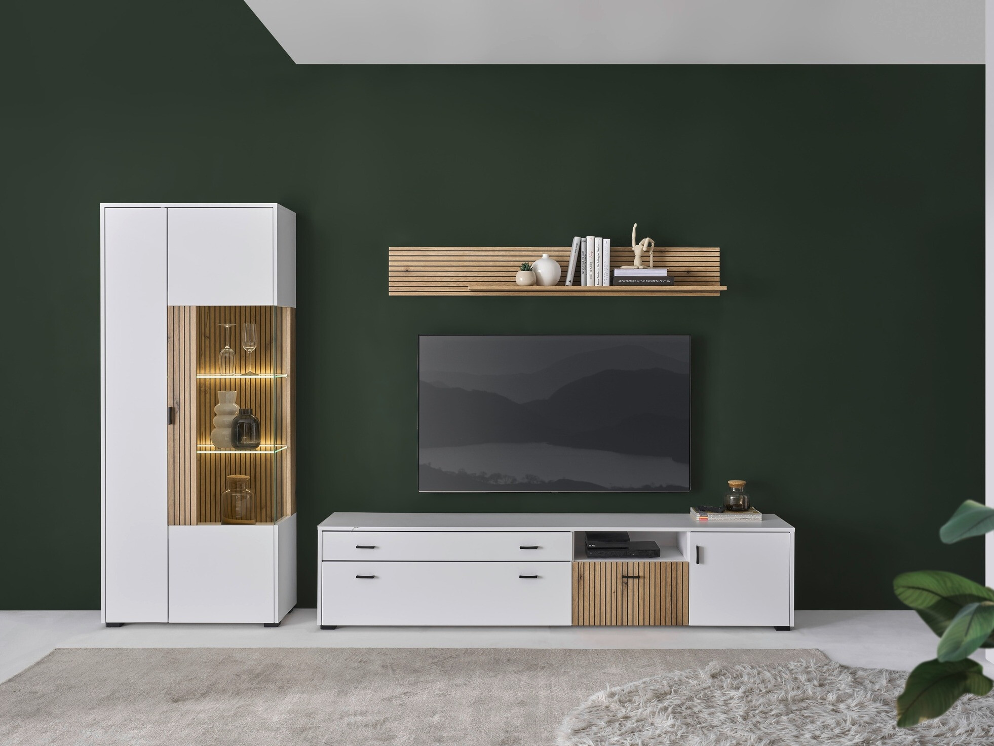 Stuemøbelsæt Belmelu 123 (Hvid + Egetræ)