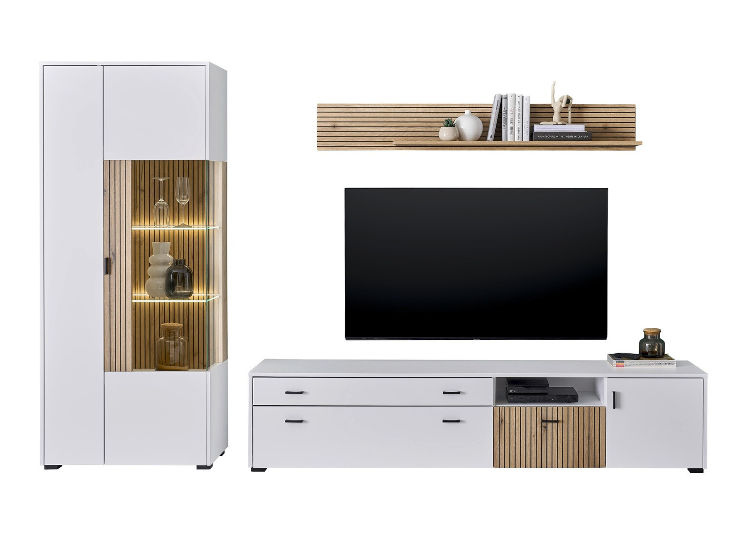 Stuemøbelsæt Belmelu 123 (Hvid + Egetræ)