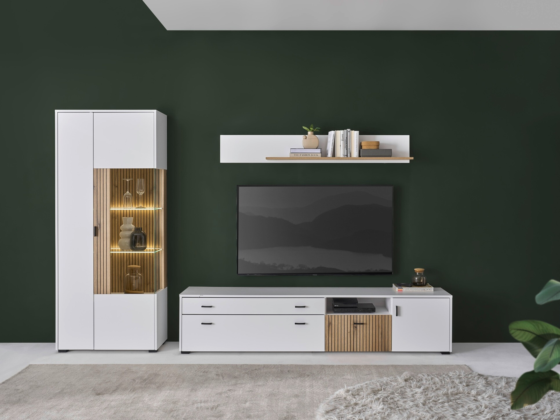 Stuemøbelsæt Belmelu 124 (Hvid + Egetræ)