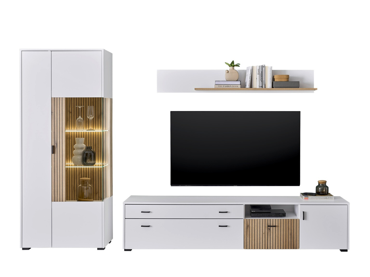 Stuemøbelsæt Belmelu 124 (Hvid + Egetræ)