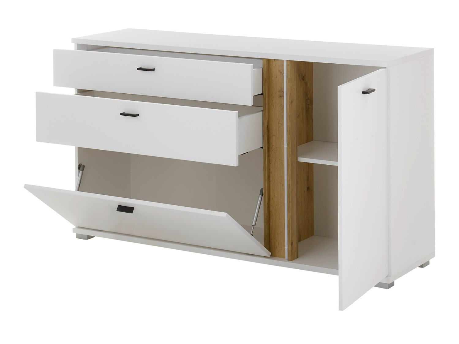 Kommode Avimavi 106 (Hvid + Wotan eg)