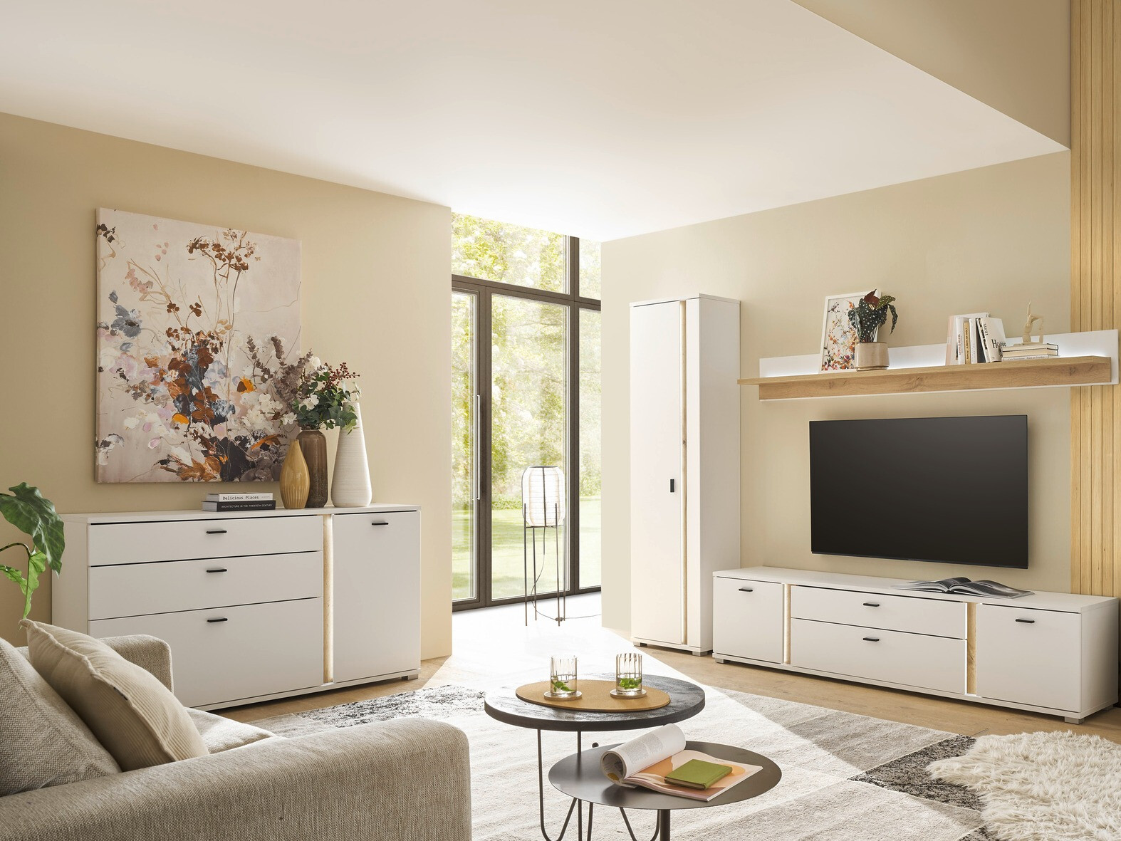 Kommode Avimavi 106 (Hvid + Wotan eg)