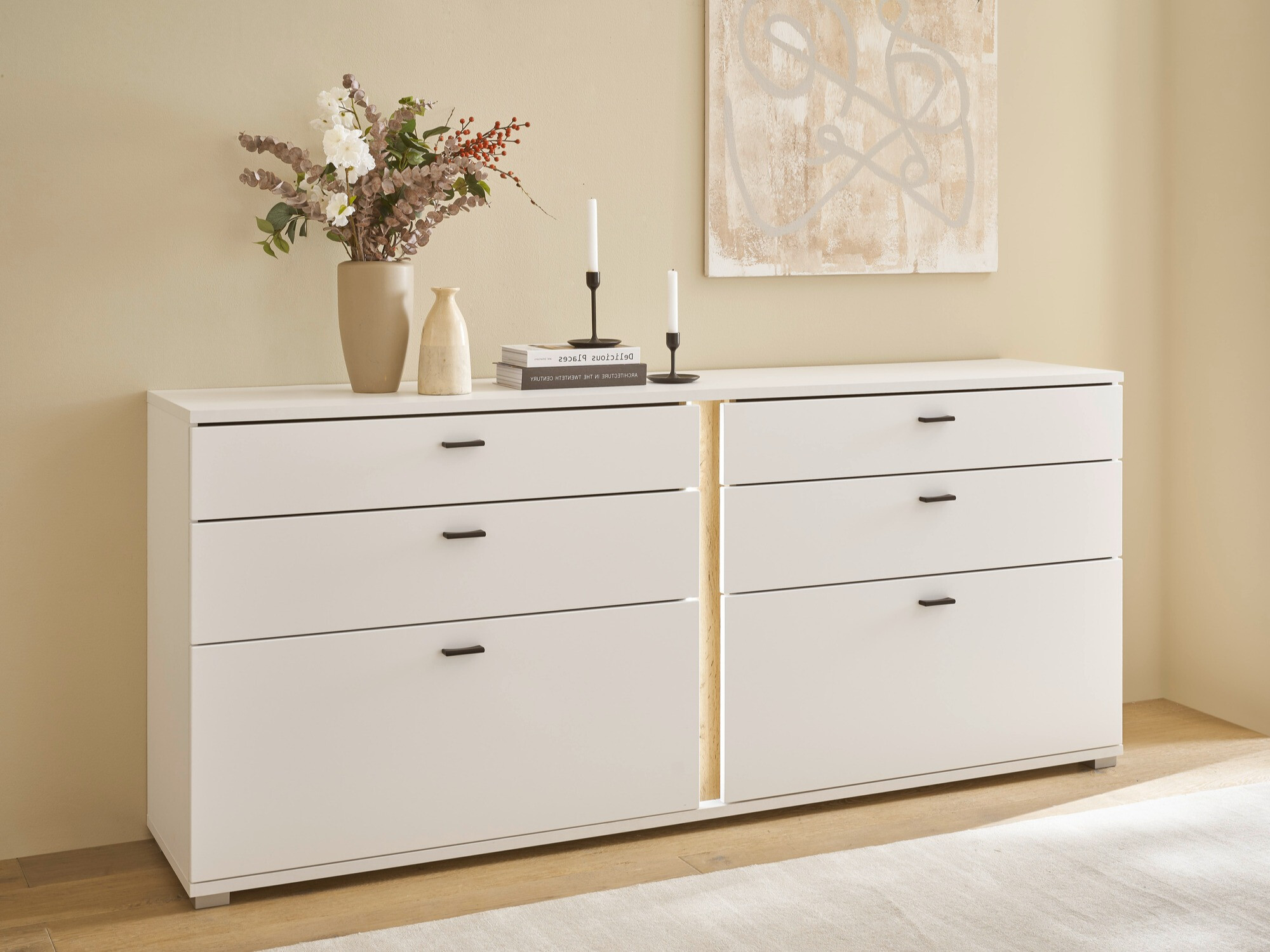 Kommode Avimavi 107 (Hvid + Wotan eg)