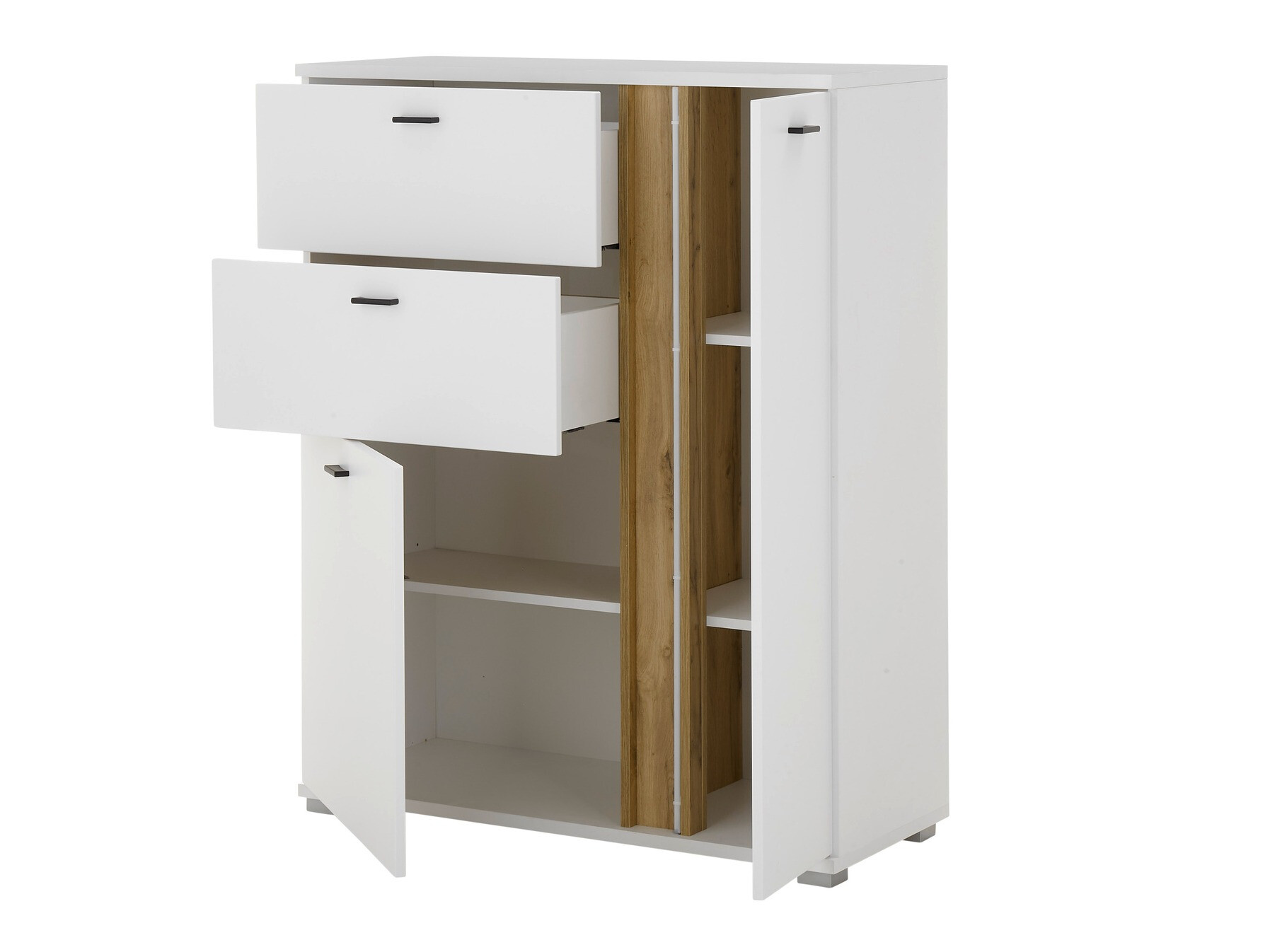 Kommode Avimavi 108 (Hvid + Wotan eg)