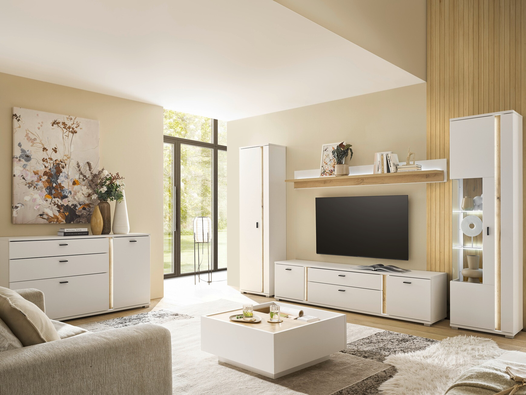 Sofabord Avimavi 109 (Hvid + Wotan eg)