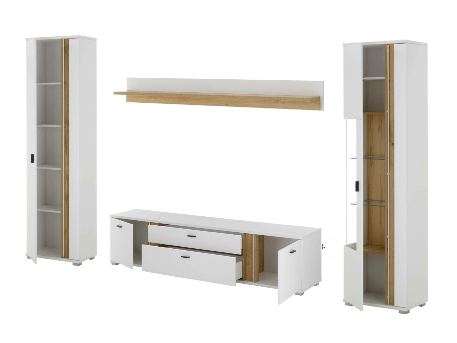 Stuemøbelsæt Avimavi 118 (Hvid + Wotan eg)