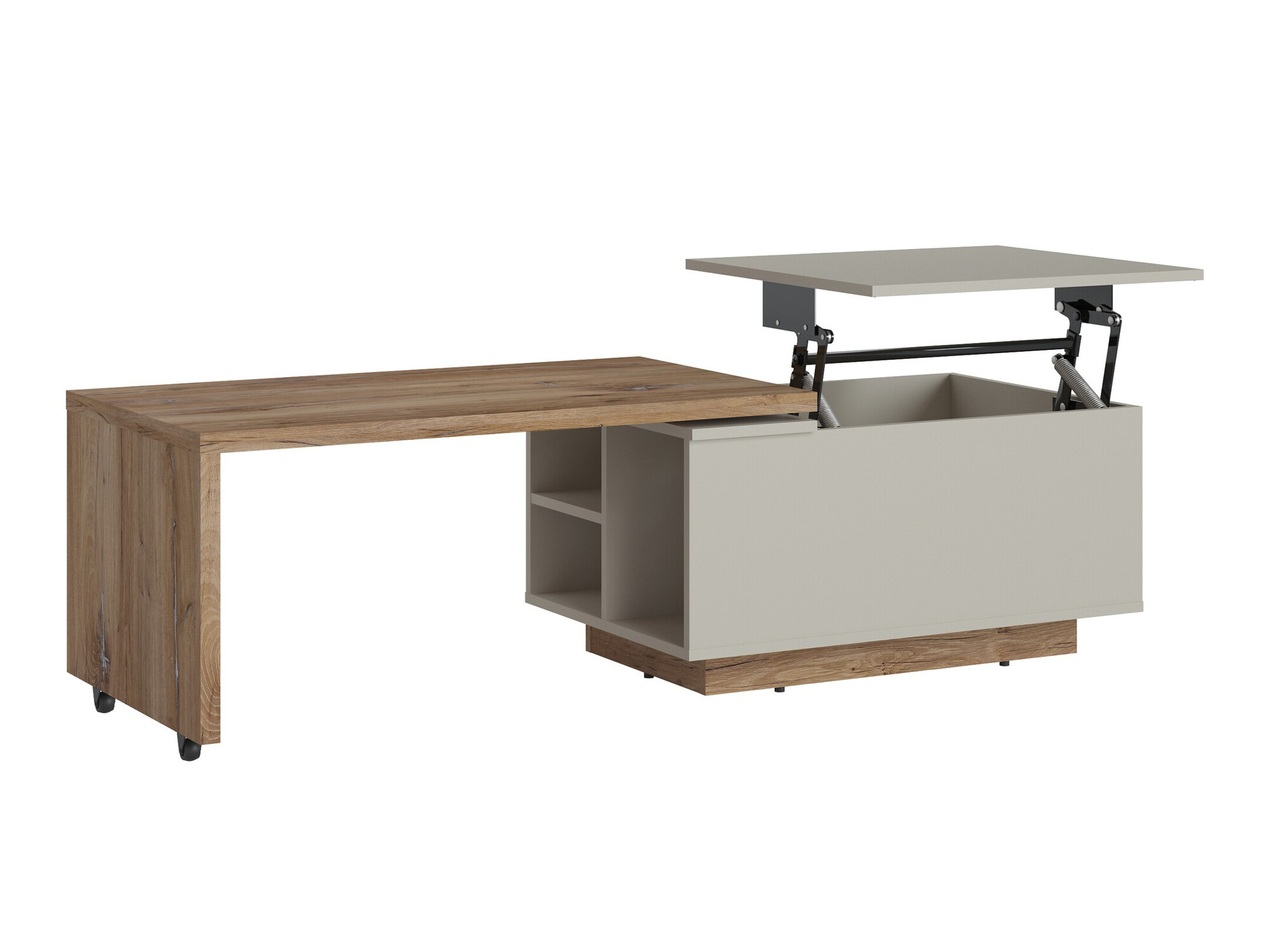 Transformer sofabord Ontario 133 (Grå + Mørk eg)