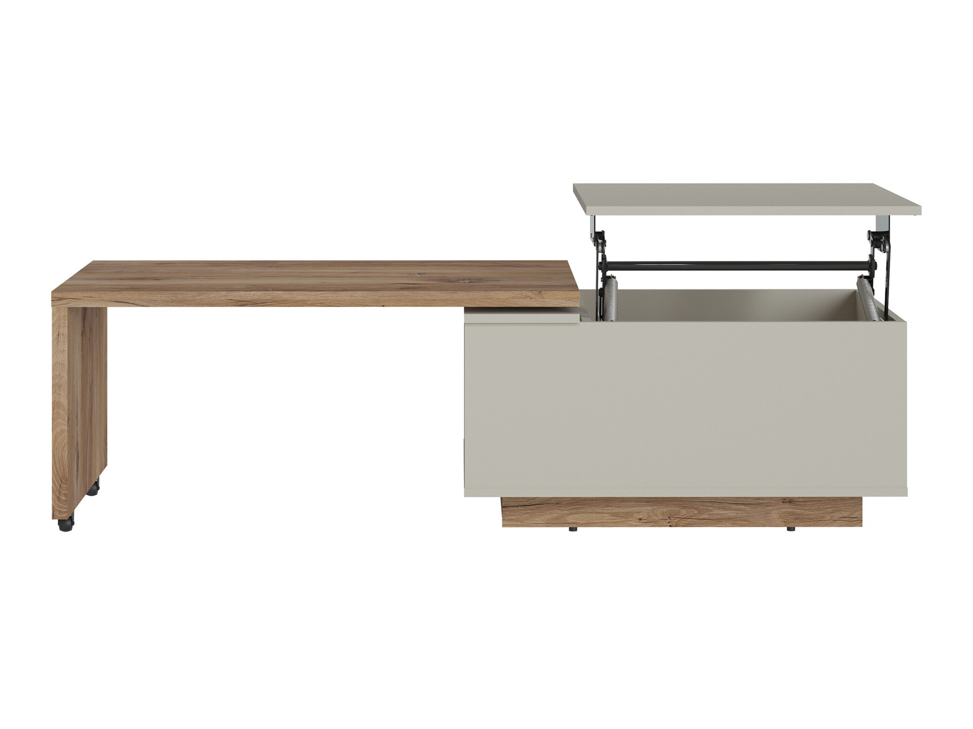 Transformer sofabord Ontario 133 (Grå + Mørk eg)