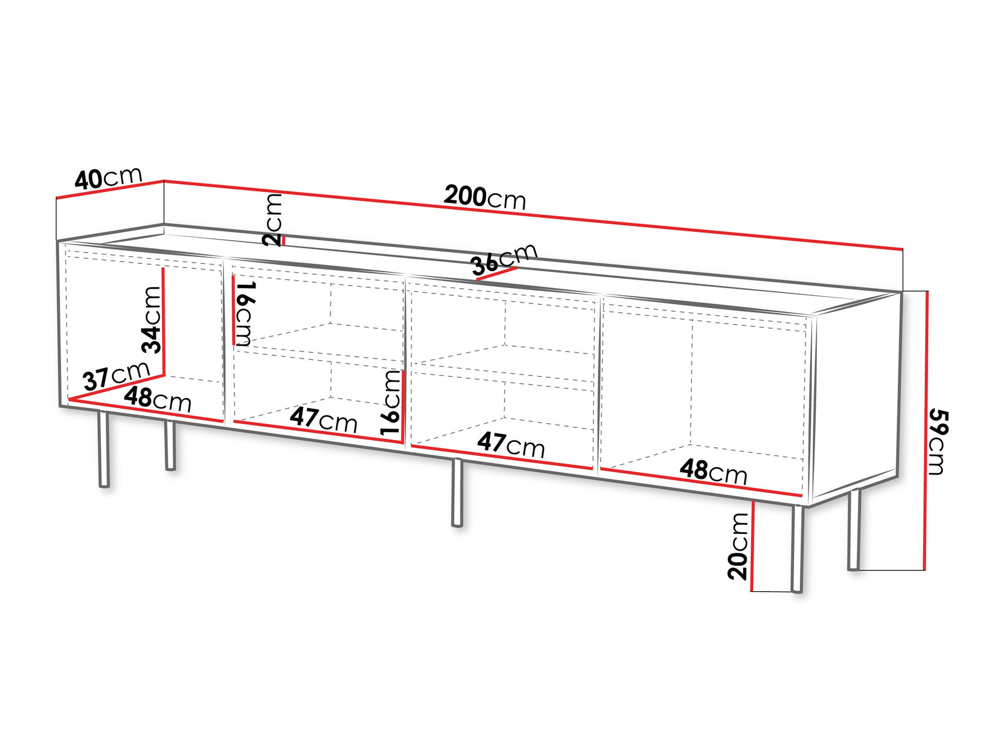 TV-bord Sillen I (Sort)