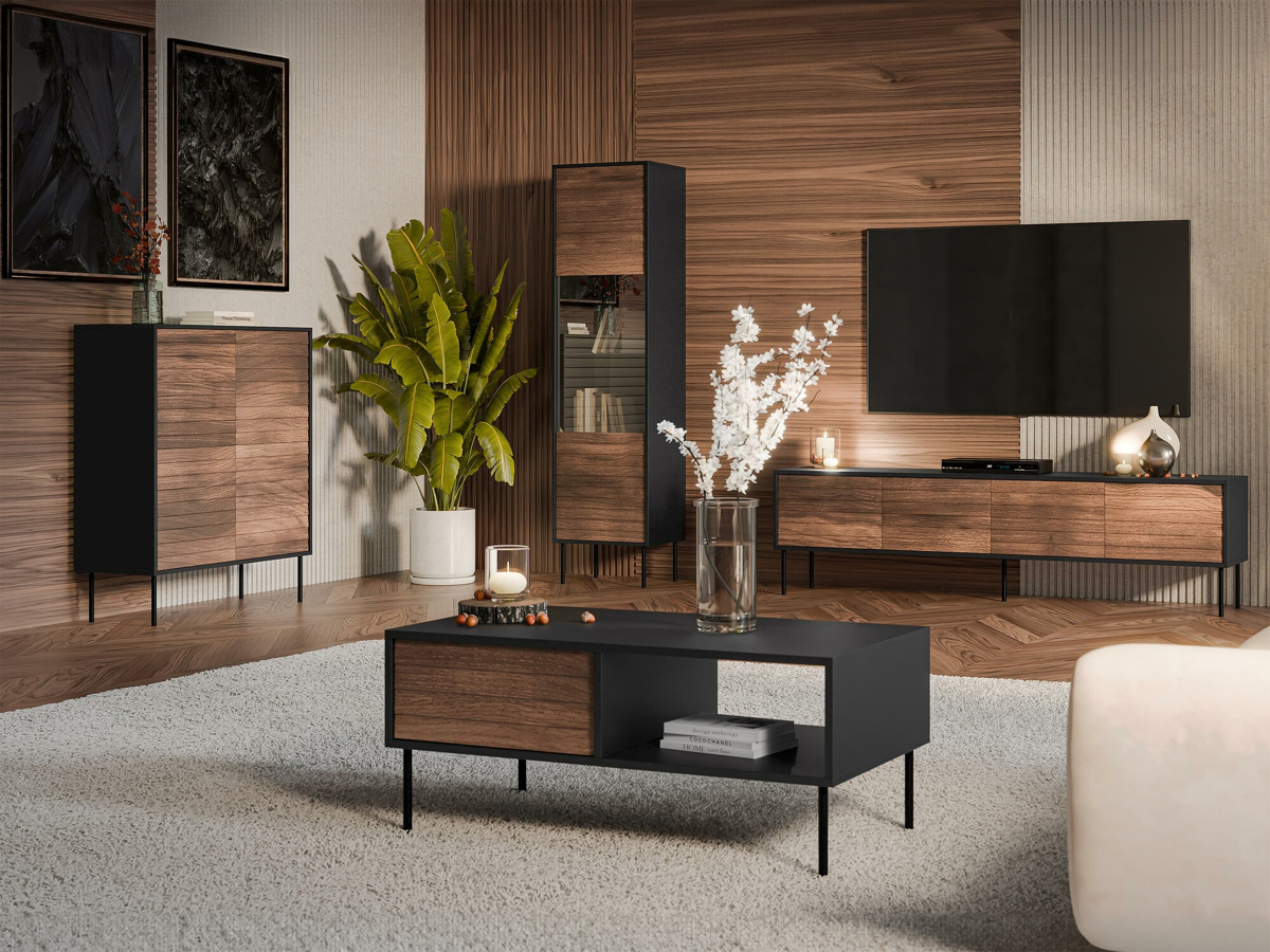 Sofabord Flosoru 103 (Valnød + Sort)
