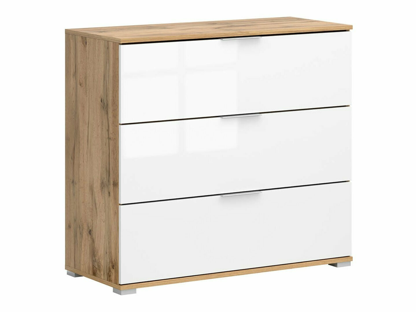 Kommode Tivetra 102 (Wotan eg + Glansfuld hvid)