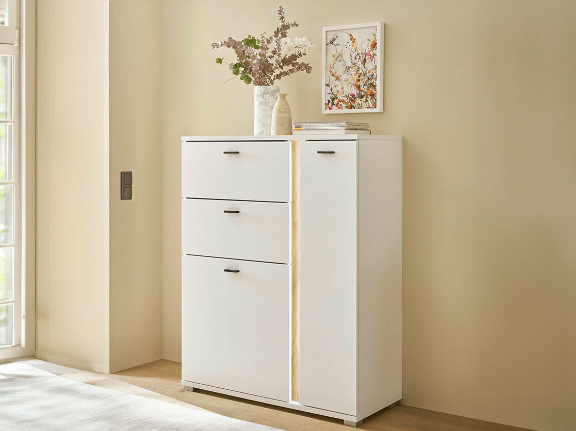 Kommode Avimavi 108 (Hvid + Wotan eg)