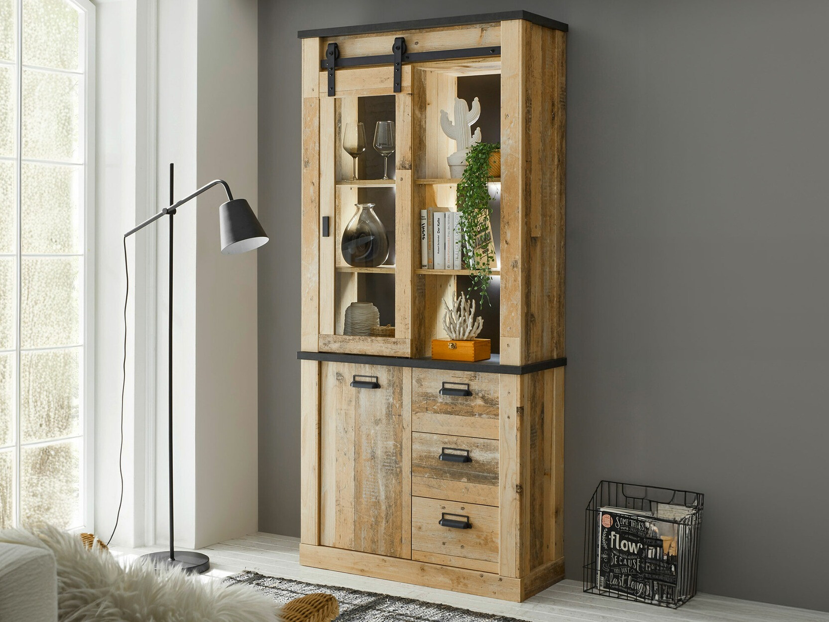 Reol Cirtale 114 (Modnet træ + Antracit)