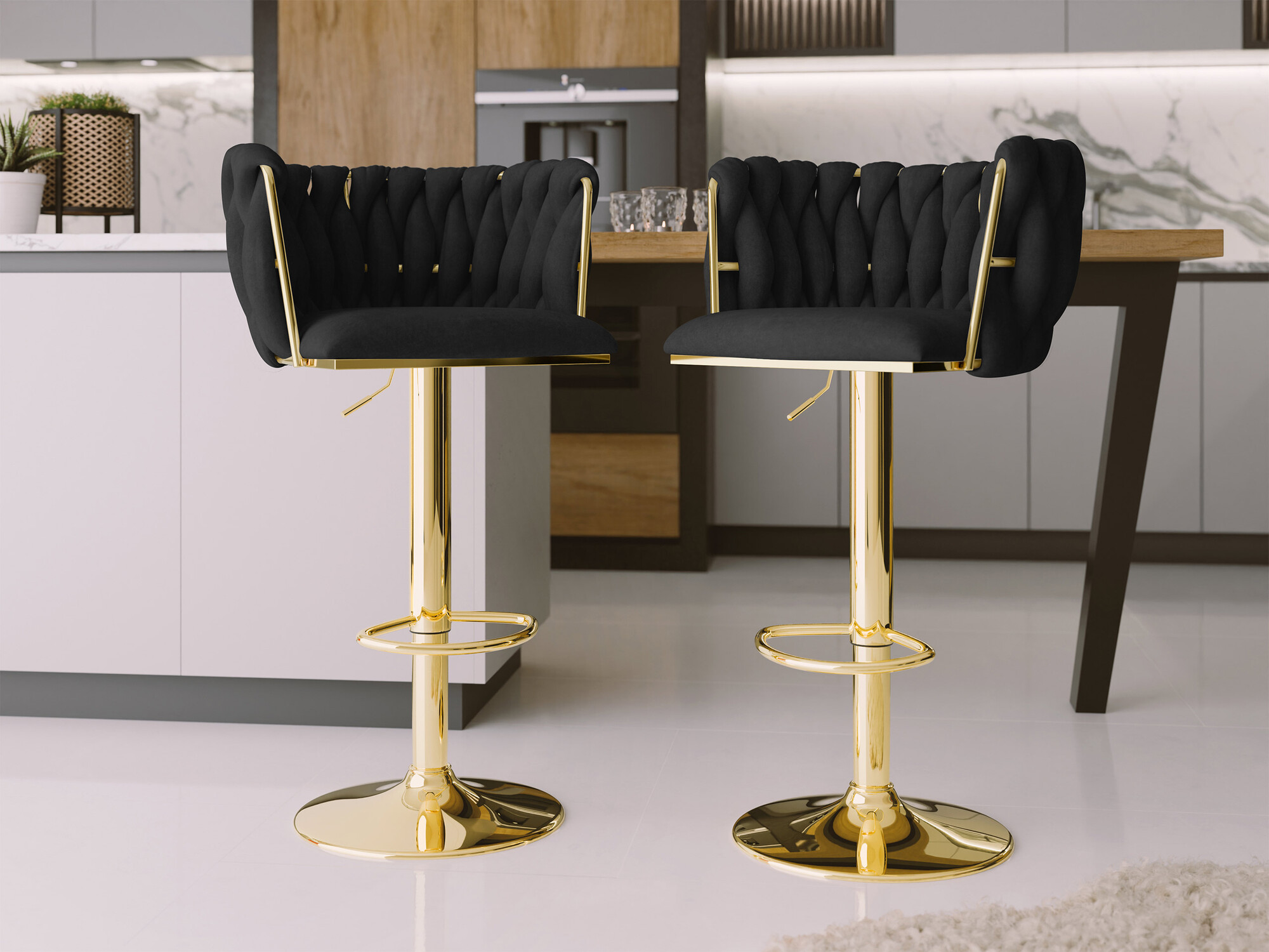 Barstol Comfivo 435 (Gylden + Sort)