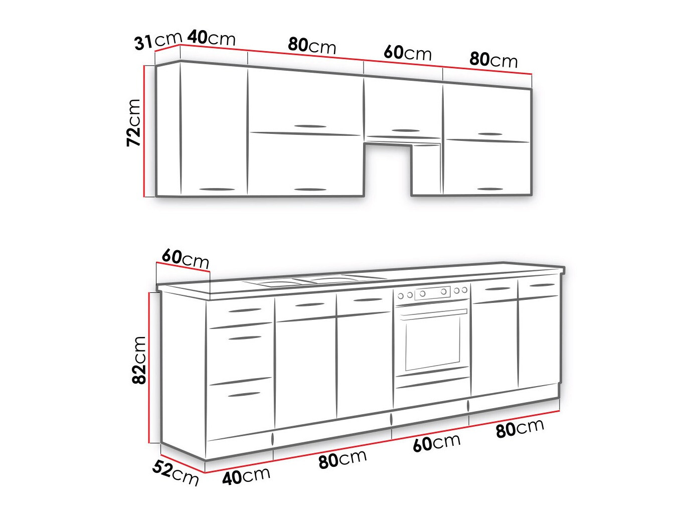 Modulkøkkensæt Wood Dark 128