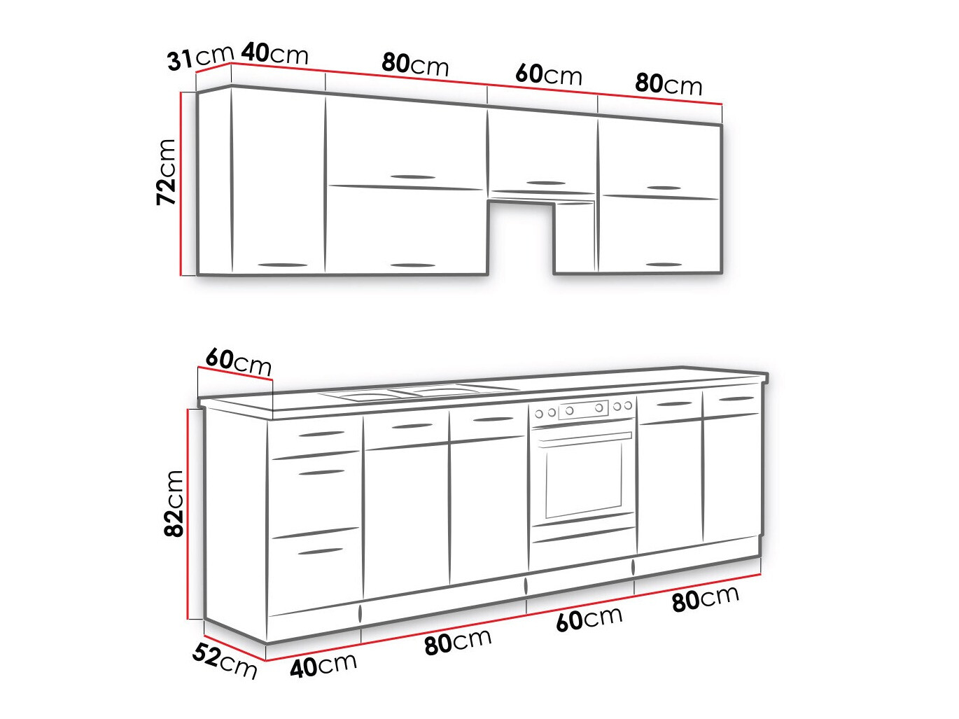 Modulkøkkensæt Wood Grey 135