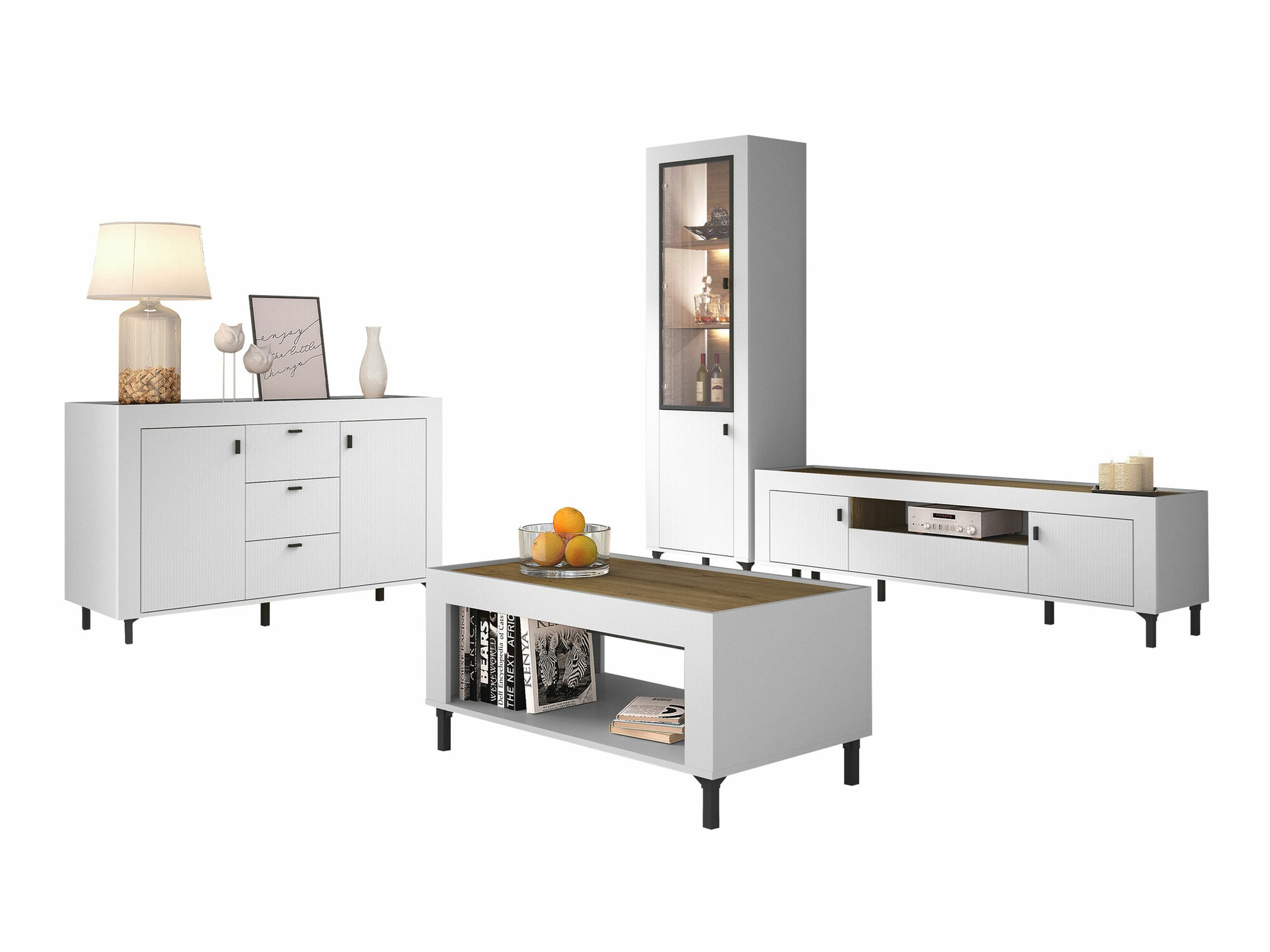 Stuemøbelsæt Mormavu 114 (Mat hvid)