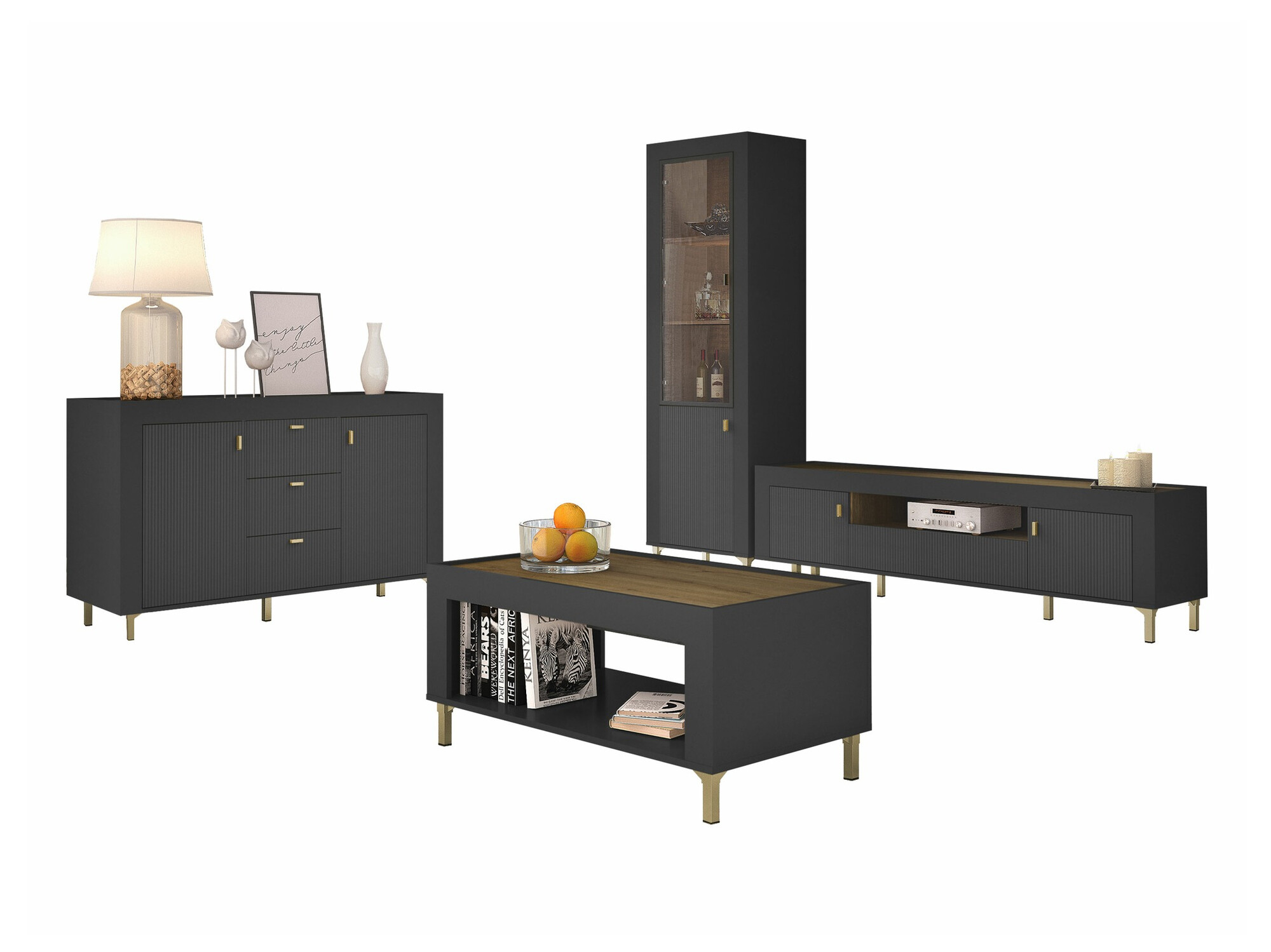 Stuemøblersæt Mormavu 114 (Mat sort)