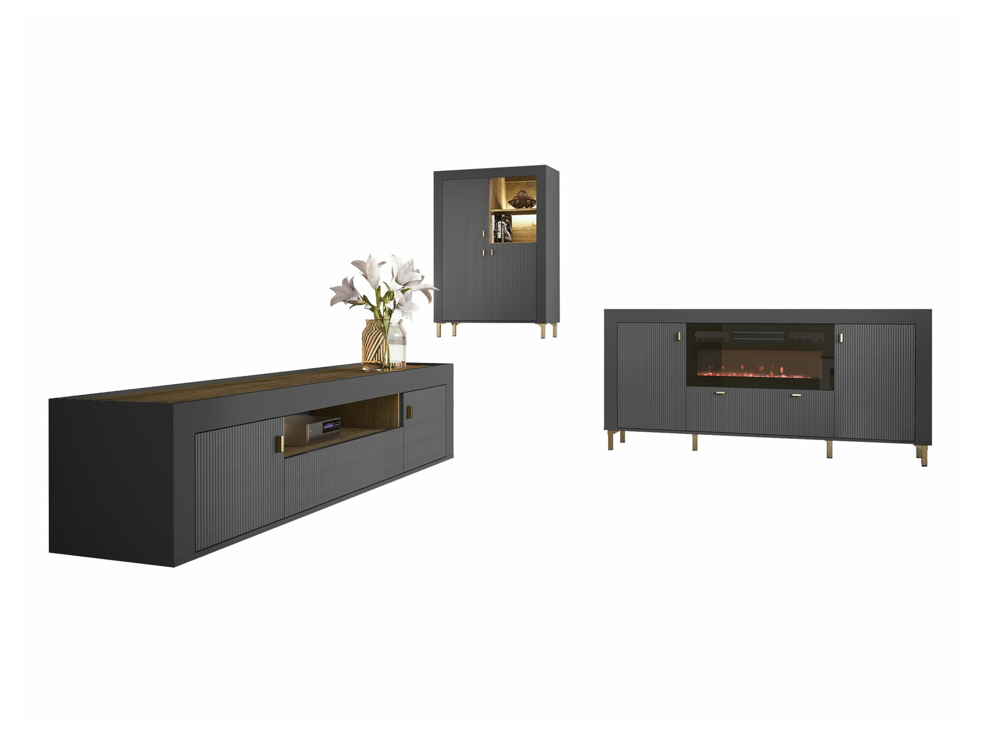 Stuemøblersæt Mormavu 115 (Mat sort)