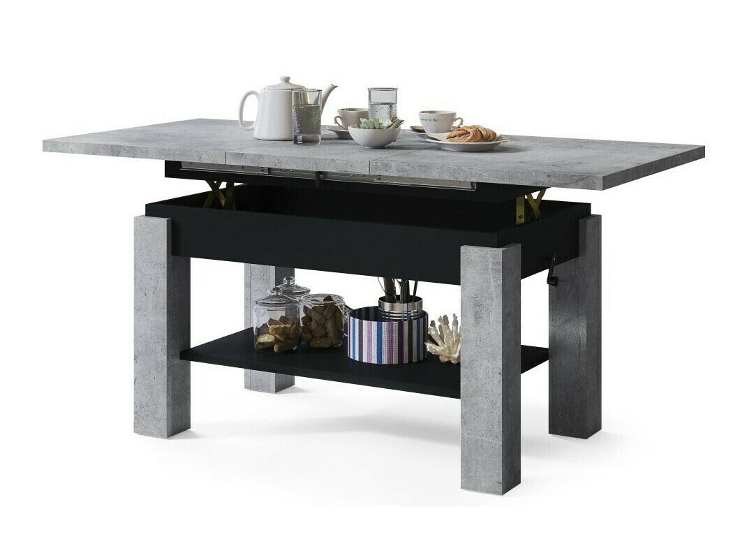 Transforming sofabord Glendale 100 (Beton + Sort)