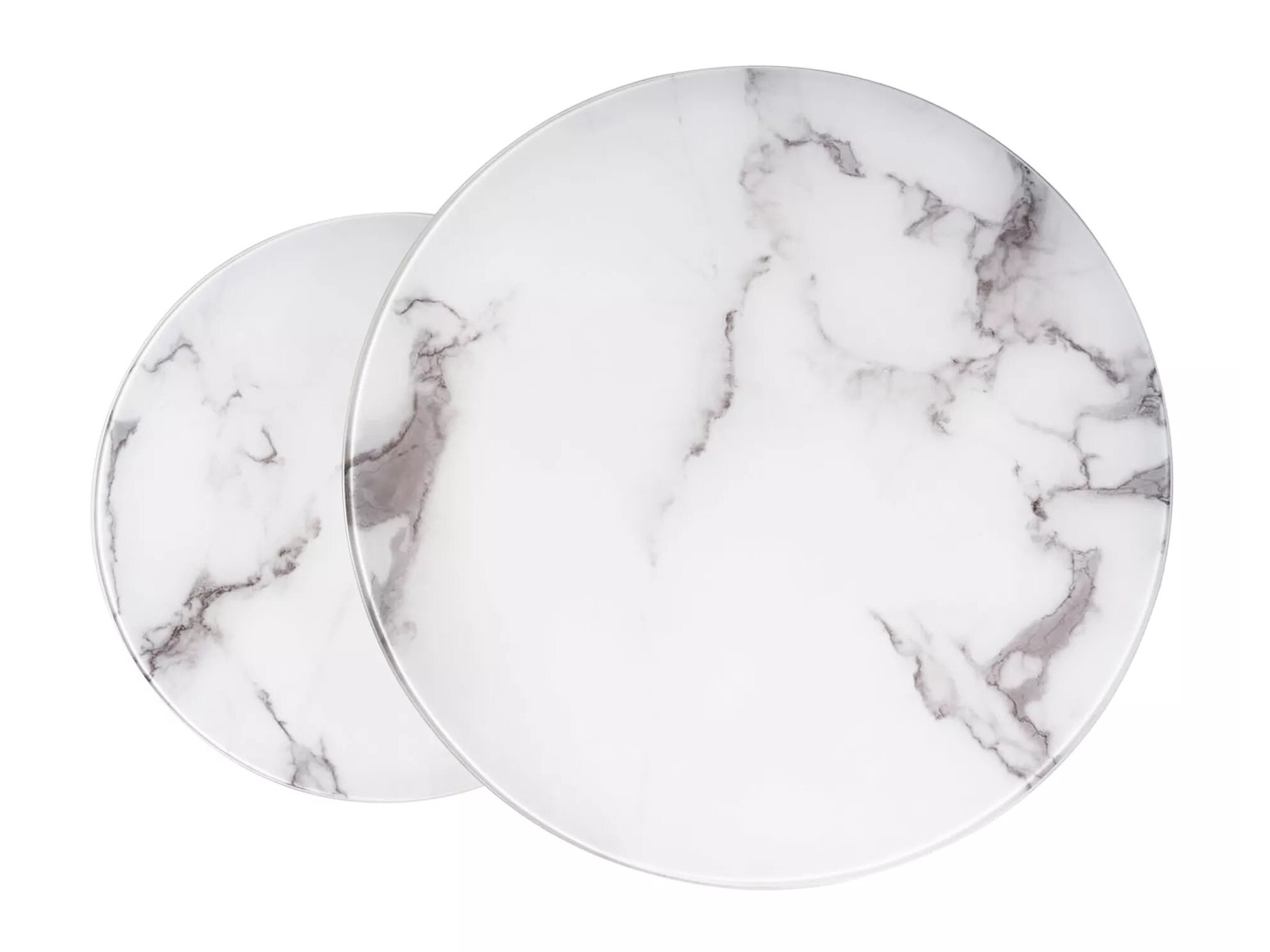 Sofabordssæt Detroit 494 (Sølv + Hvid marmor)