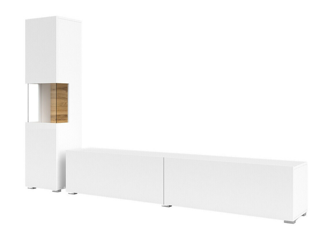 Stuemøbelsæt Revmiru 105 (Hvid + Wotan eg)