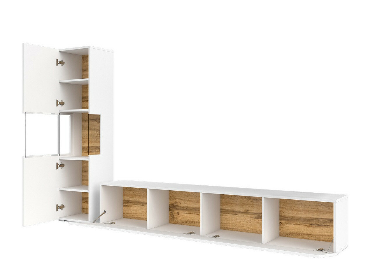 Stuemøbelsæt Revmiru 105 (Hvid + Wotan eg)