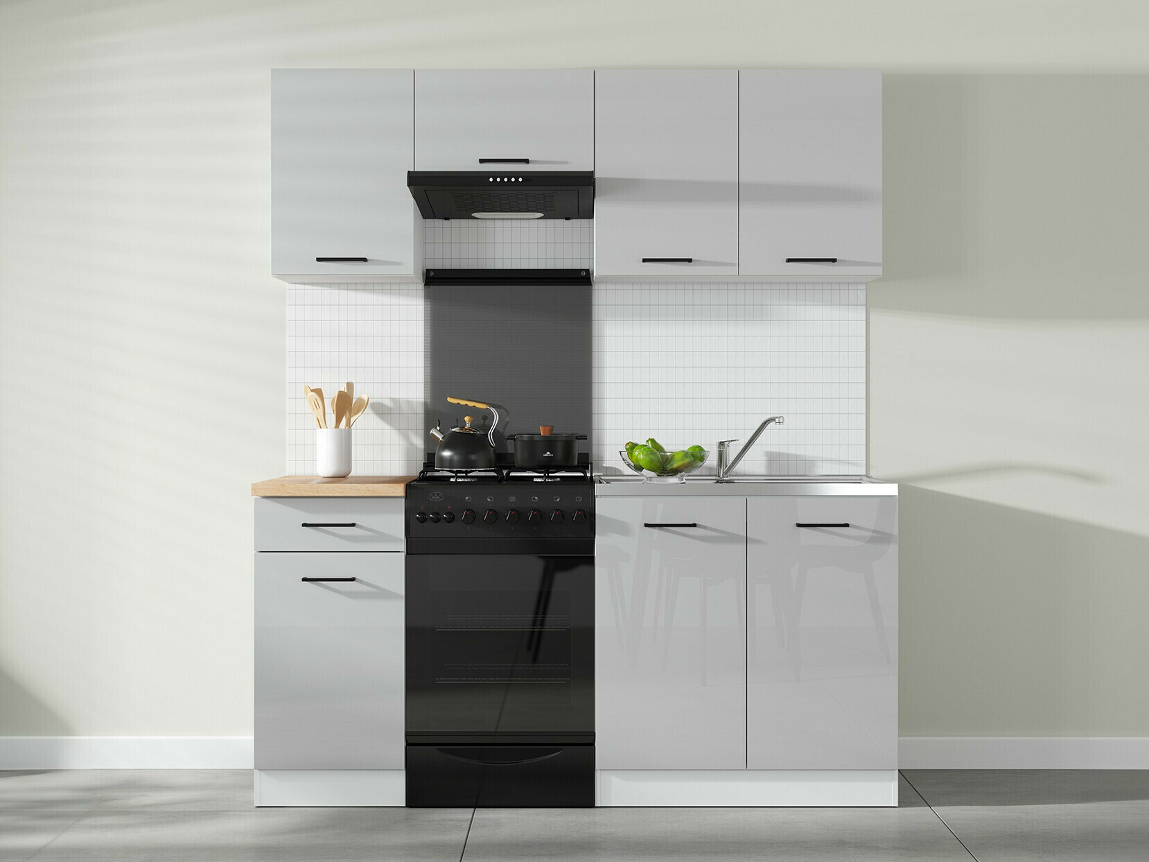 Modulopvaskeskab med låger Line Grey 115