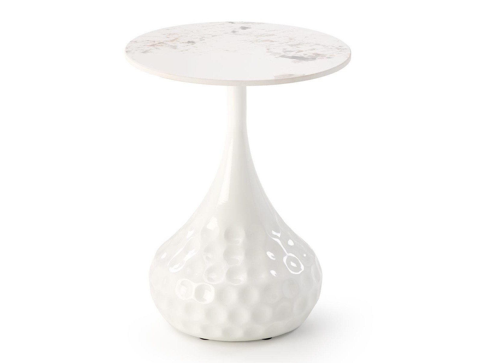 Sidebord Houston 1807 (Hvid + Hvid marmor)