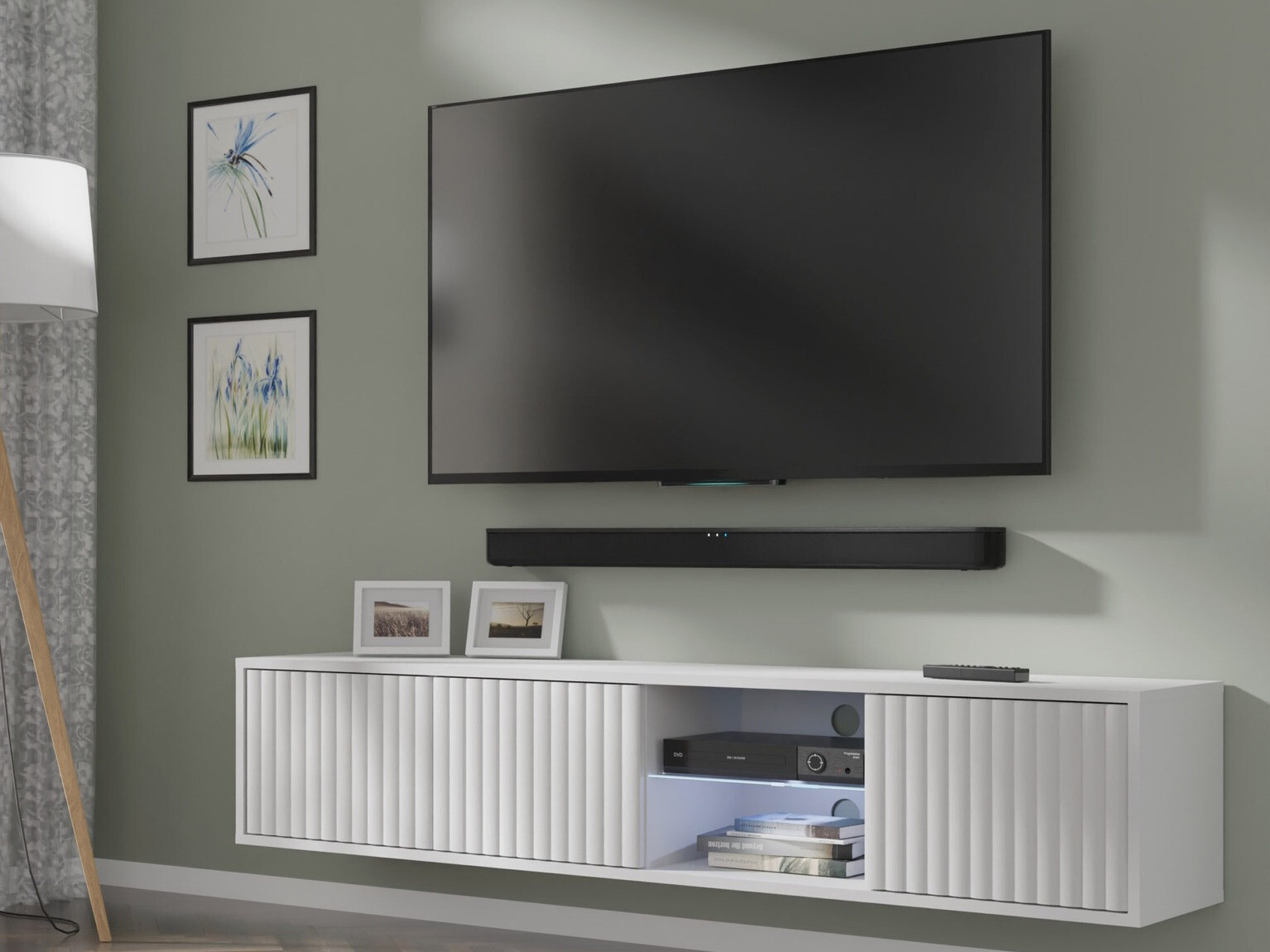 TV-bord Buffalo 181 (Mat hvid)
