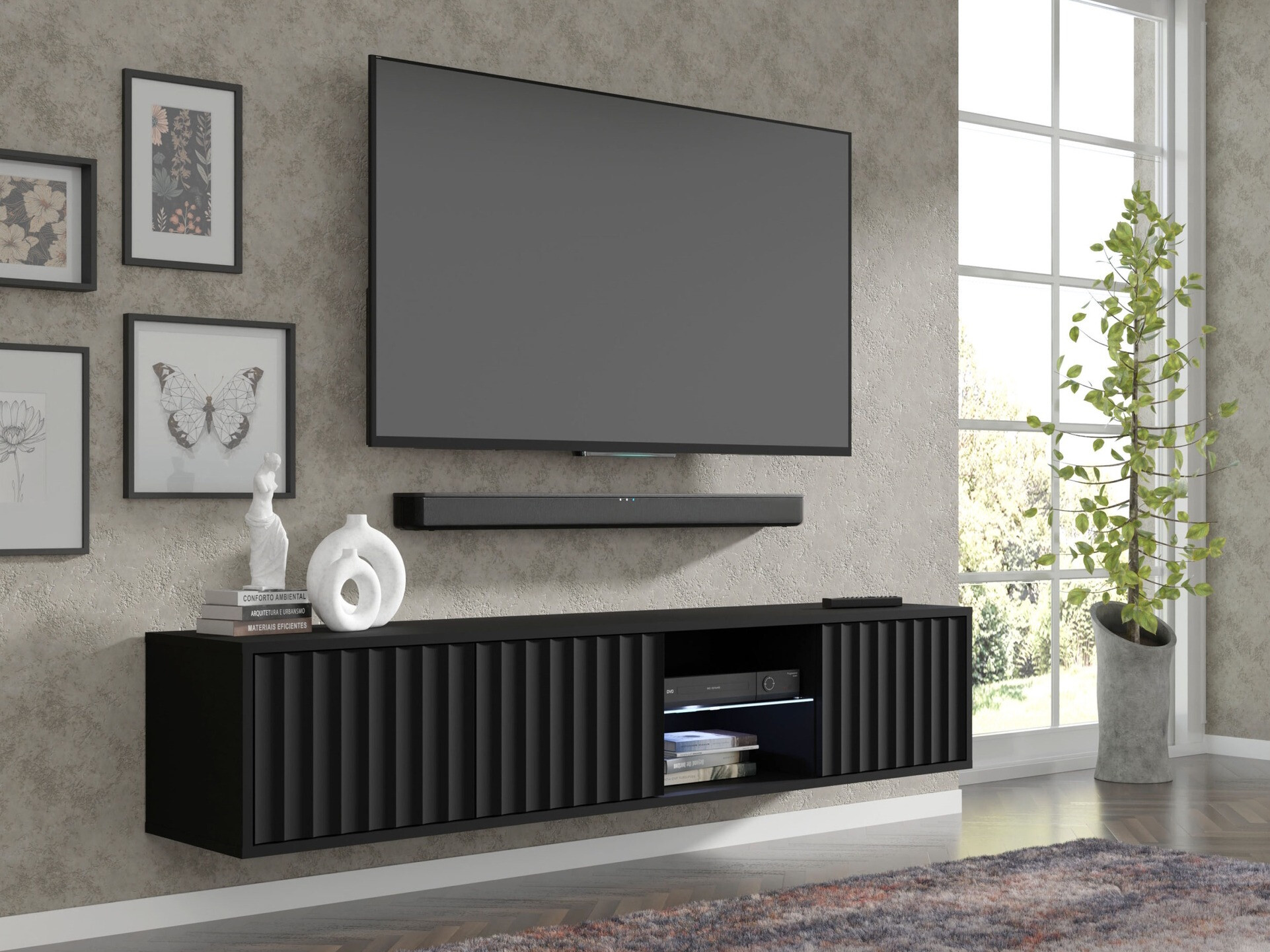 TV-bord Buffalo 182 (Mat sort)