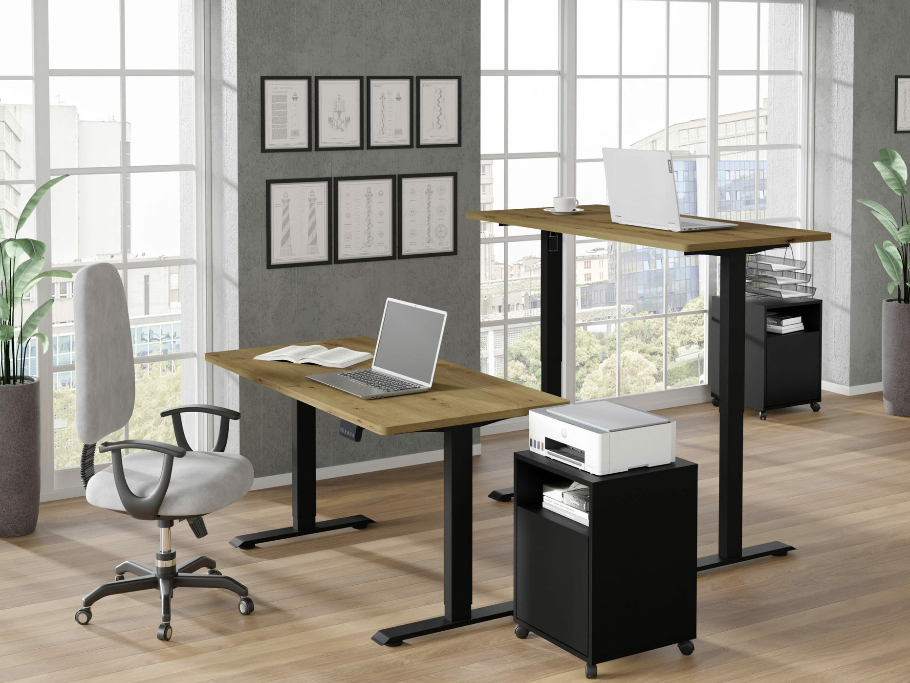 Hæve-sænkebord Buffalo 184 (Sort)